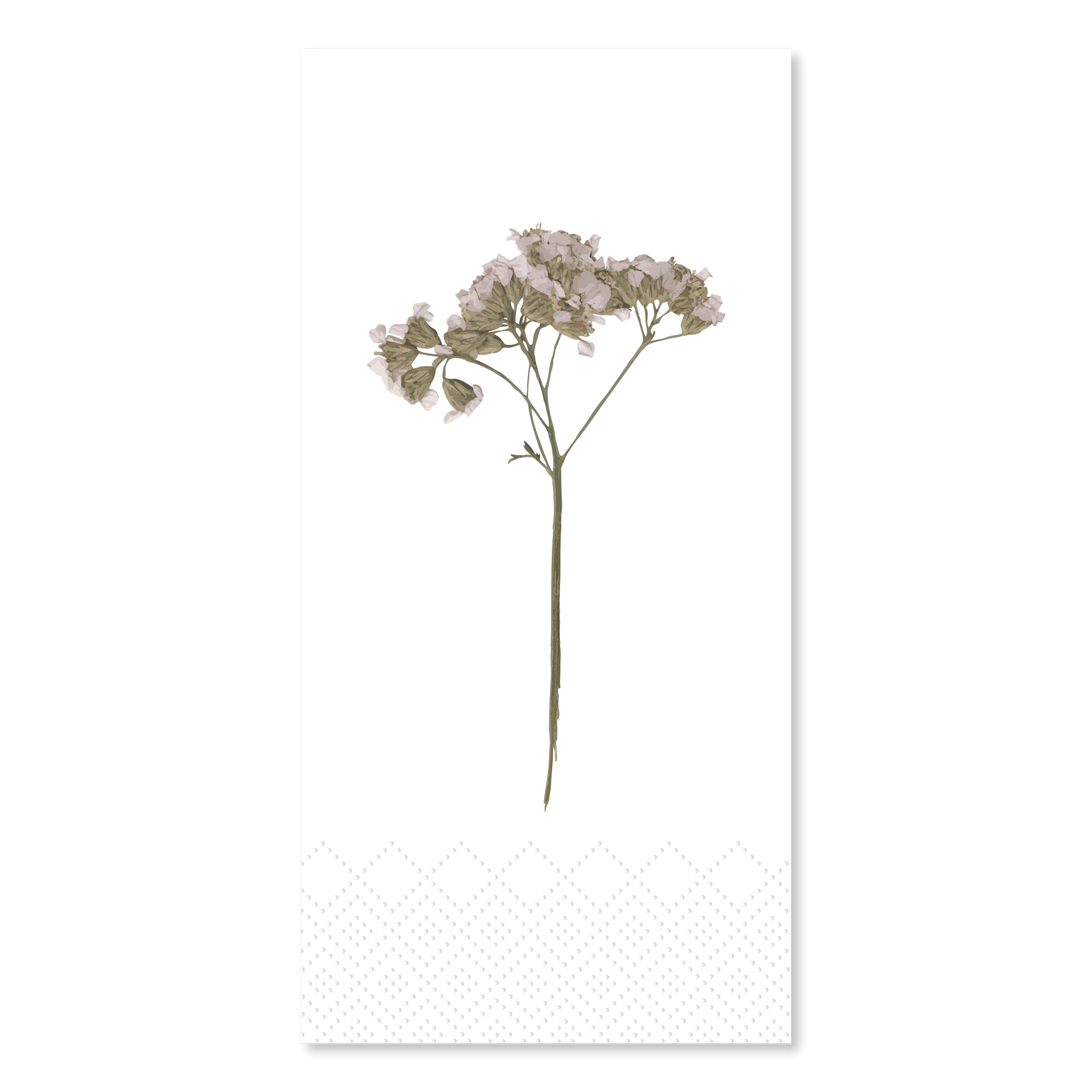Servietten 40x40 mit Blumenstiel, 3-lagig, weiß