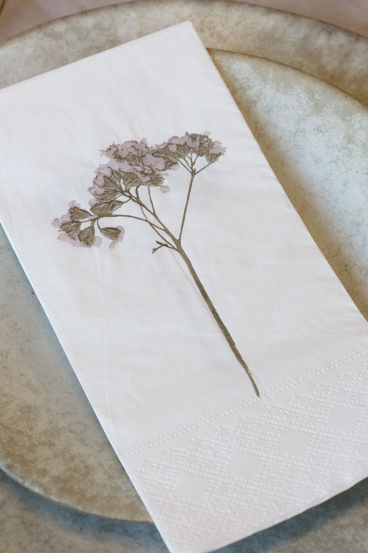 Servietten 40x40 mit Blumenstiel, 3-lagig, weiß