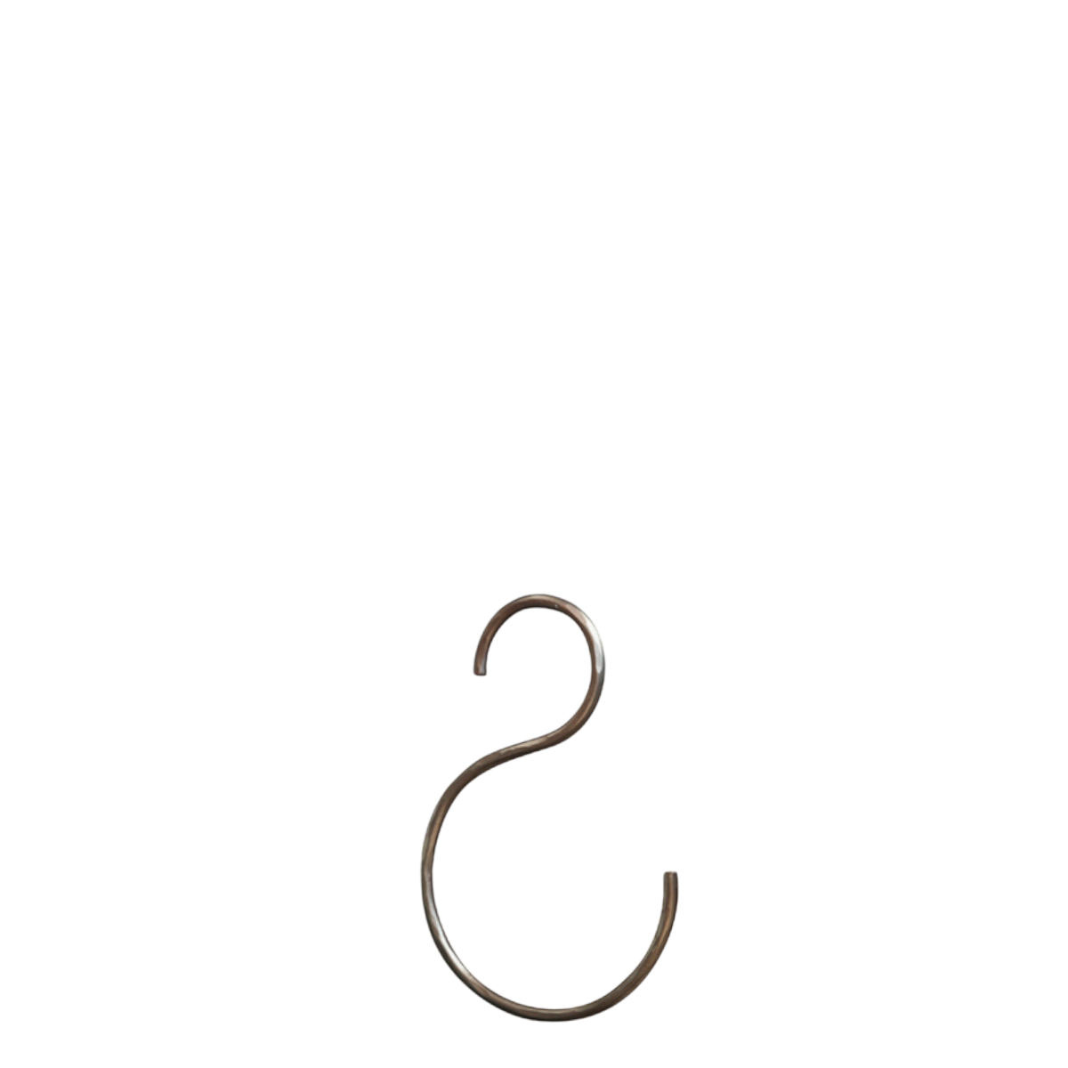 S-Haken aus Eisen in Antik-Messing, 8 cm hoch