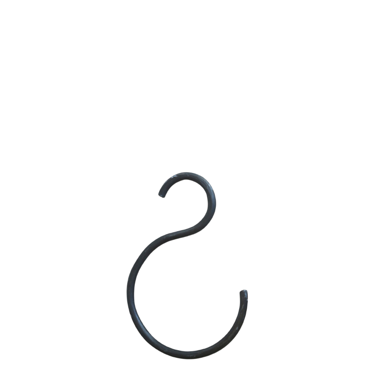 S-Haken aus Eisen in Antique Kohle, 11,5 cm hoch