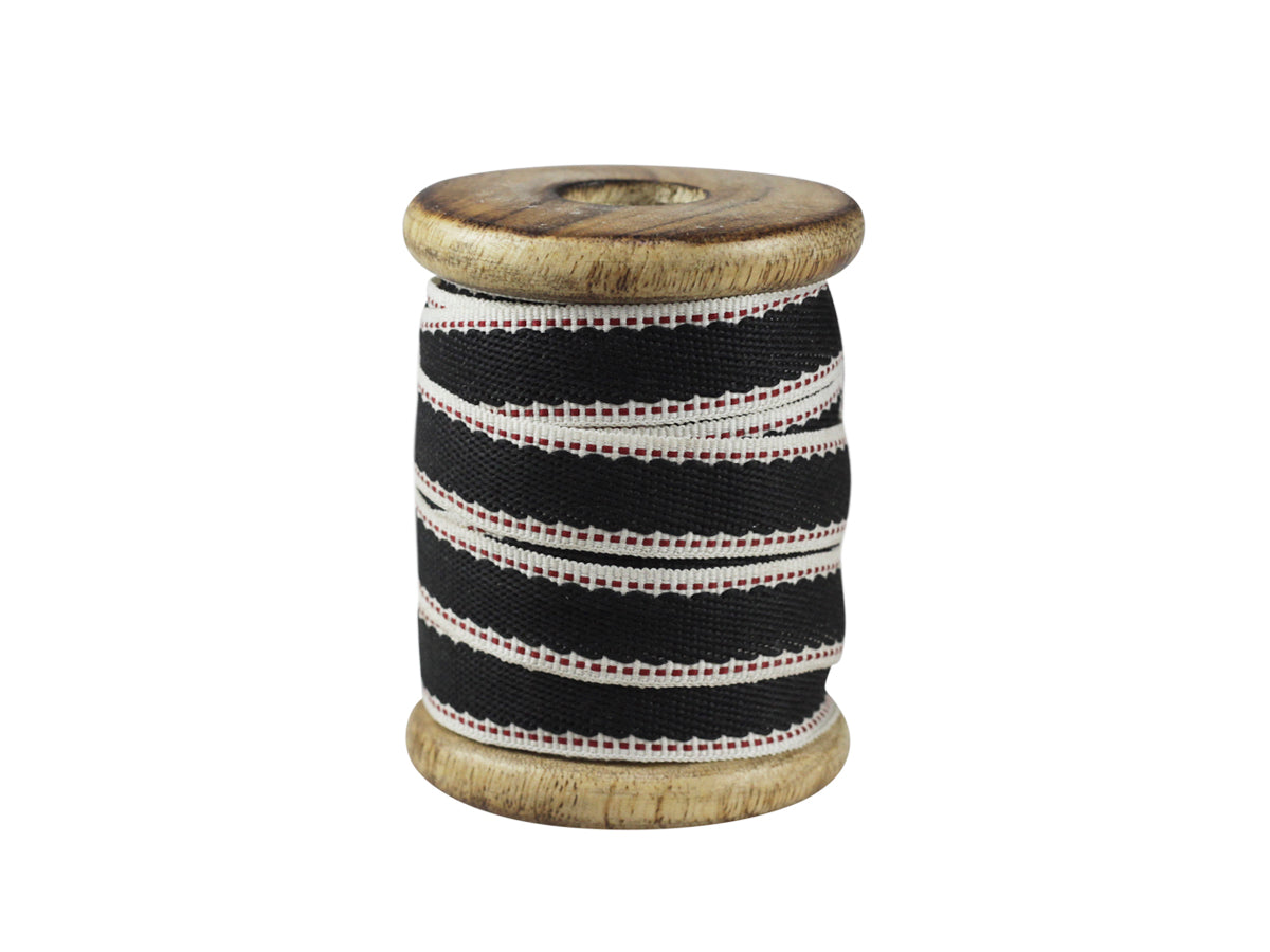 Ribbon L5 m on wooden spool black