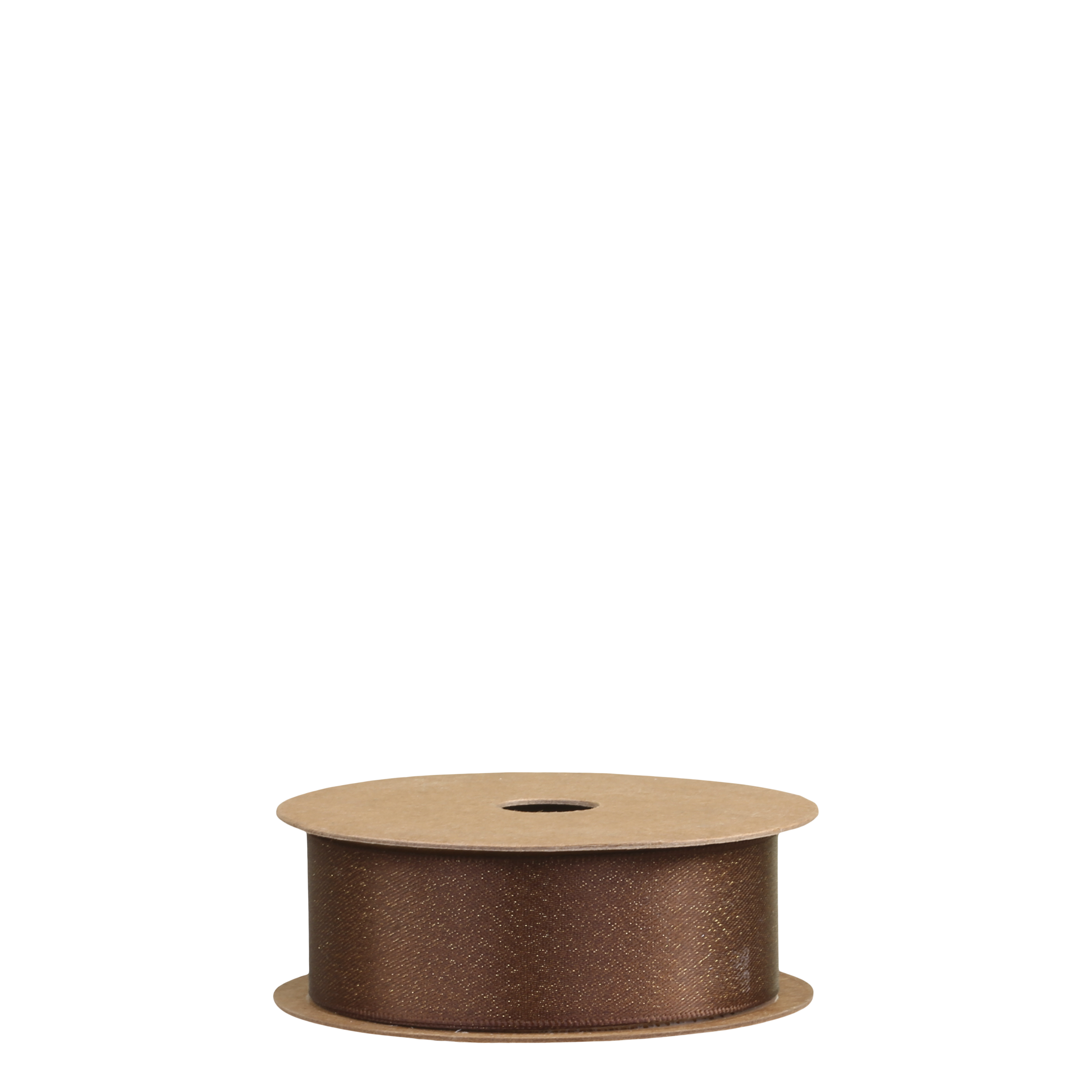 Ribbon w. glitter L5 m/W 25 mm chocolate