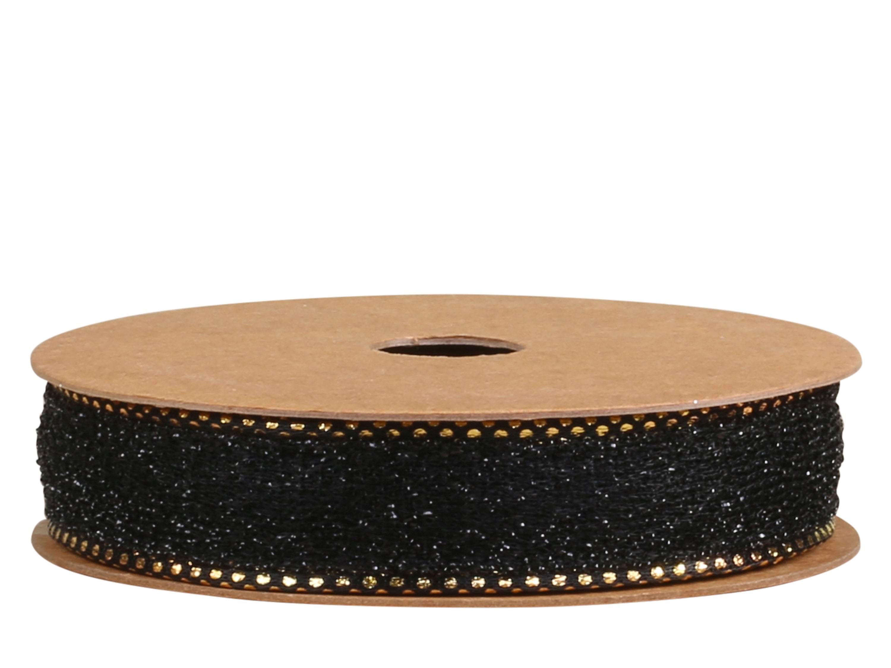 Ribbon w. gold glitter L5 m black