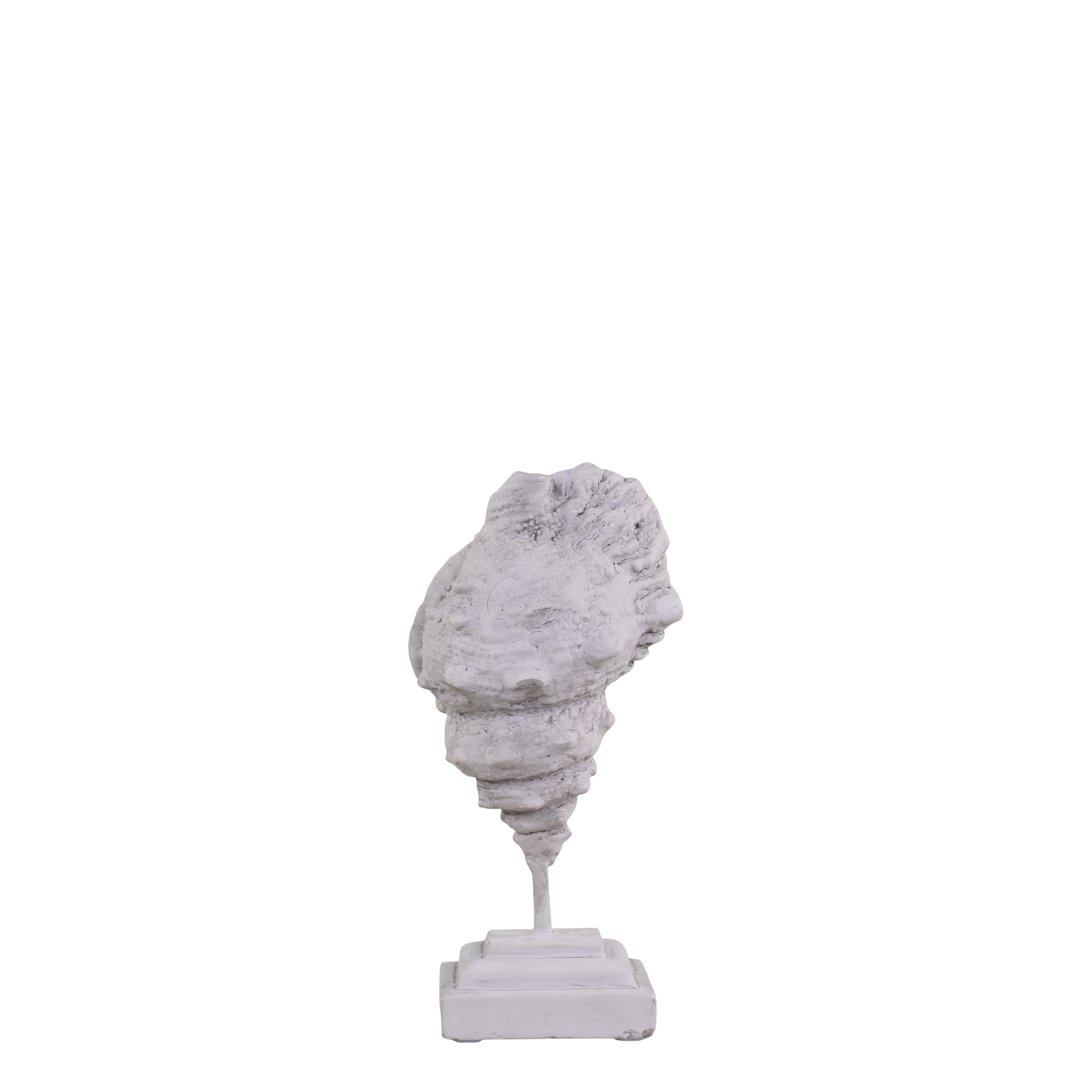 Dekoration Muschel auf Fuß, Polyresin, Antique Grau, 20 cm