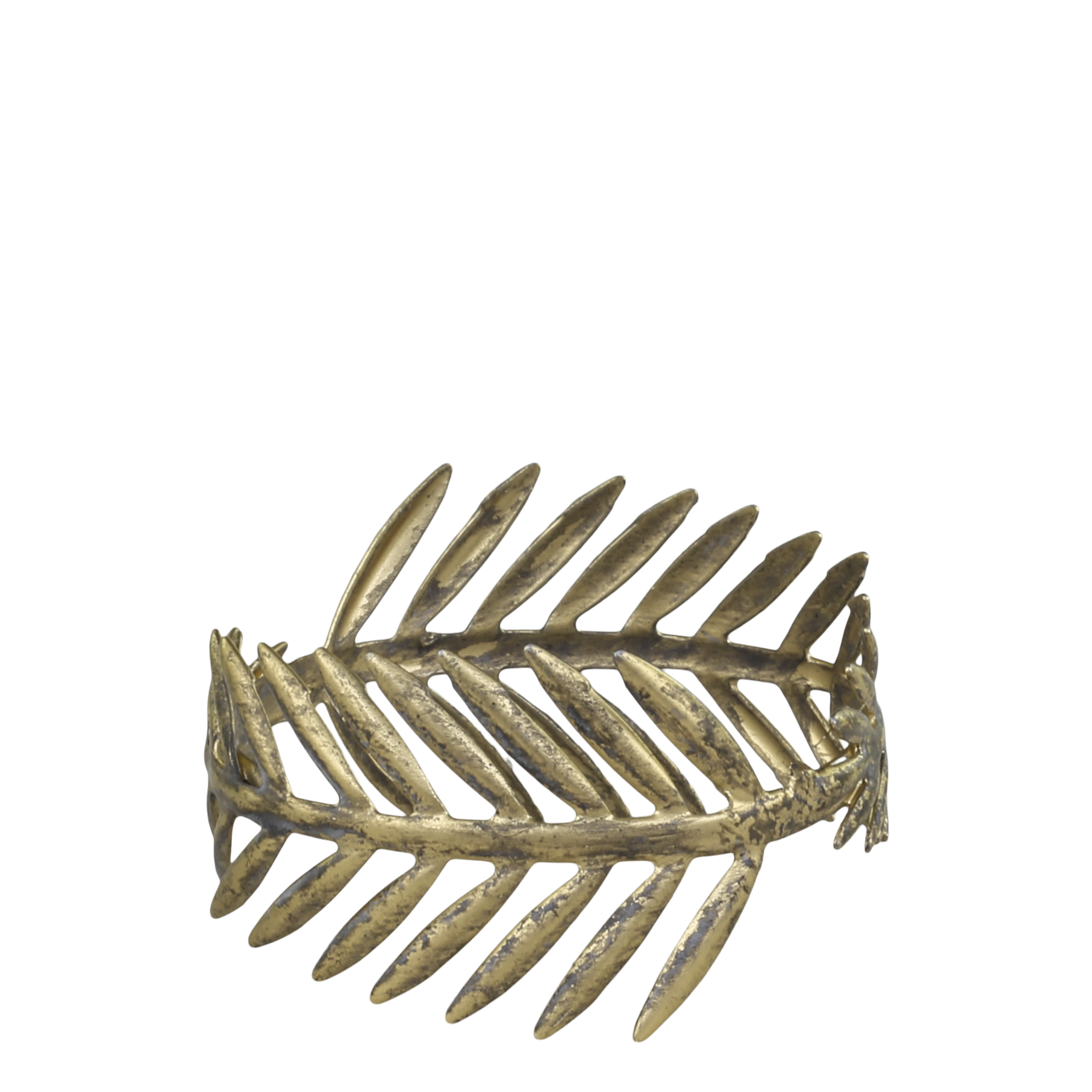 Napkin Ring w. leaf H2/D4.5 cm brass