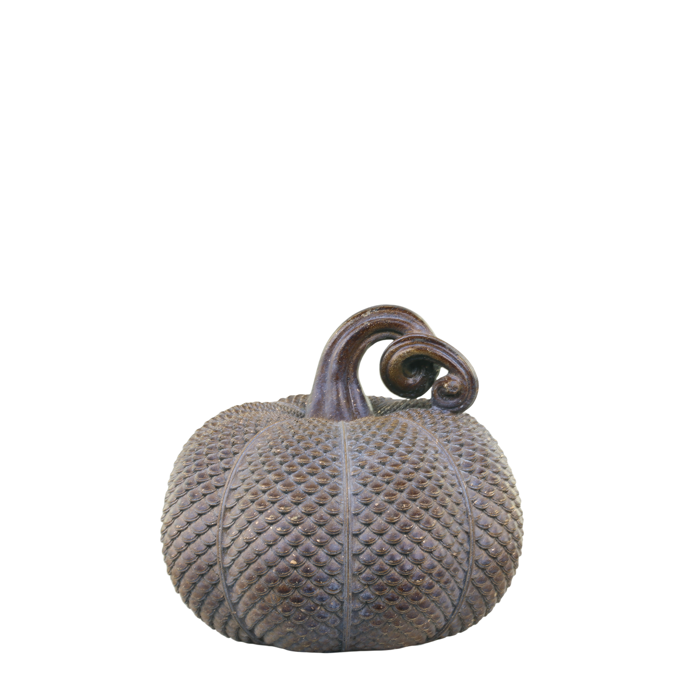 Pumpkin w. gold H13/D14.5 cm antique mocca