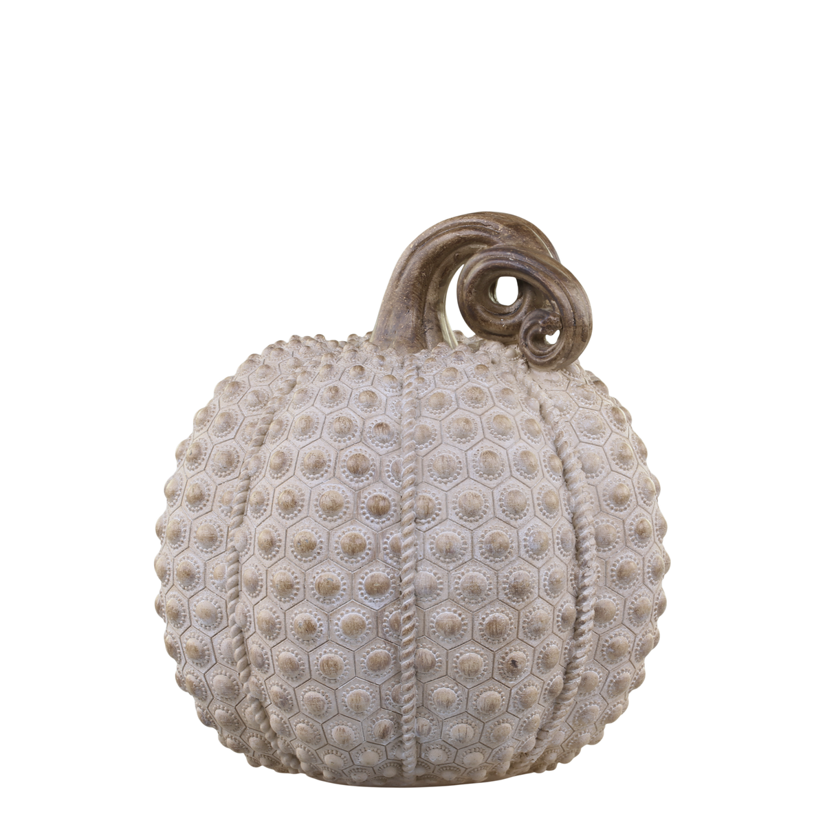 Dekokürbis aus Polyresin, 24 cm hoch, antique latte
