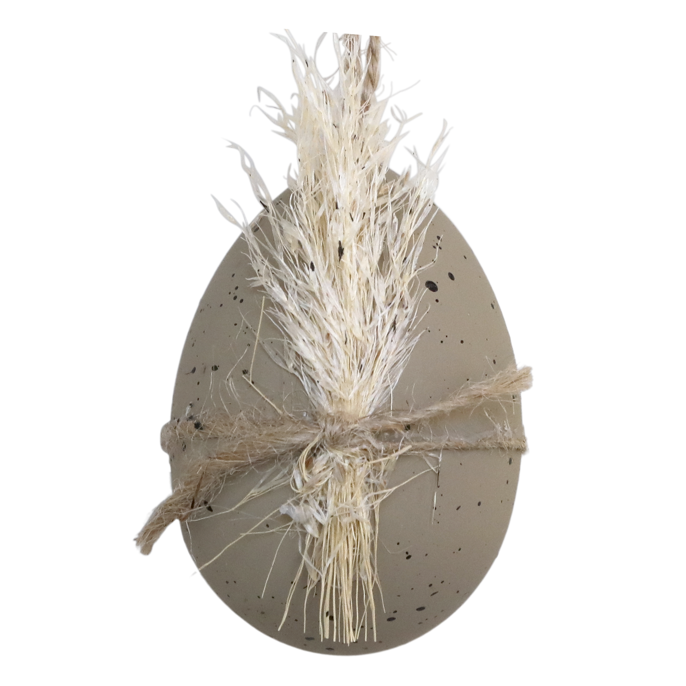 Osterei mit getrockneten Blumen, 7 cm hoch, latte