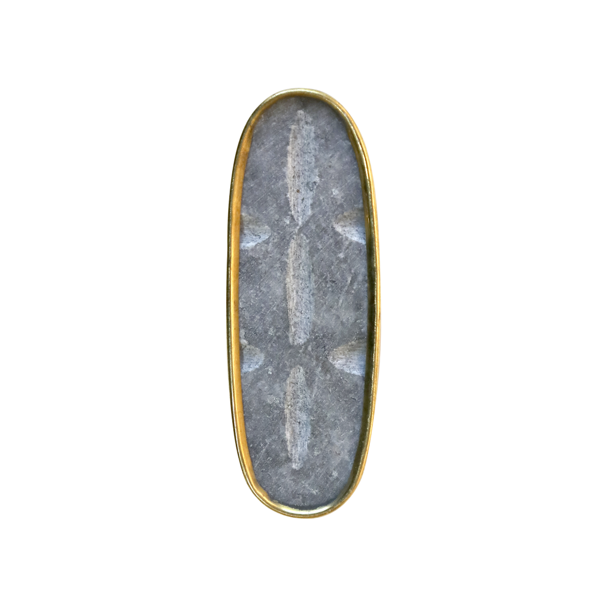 Griff mit Messingkante, schwarz, Polyresin und Marmor