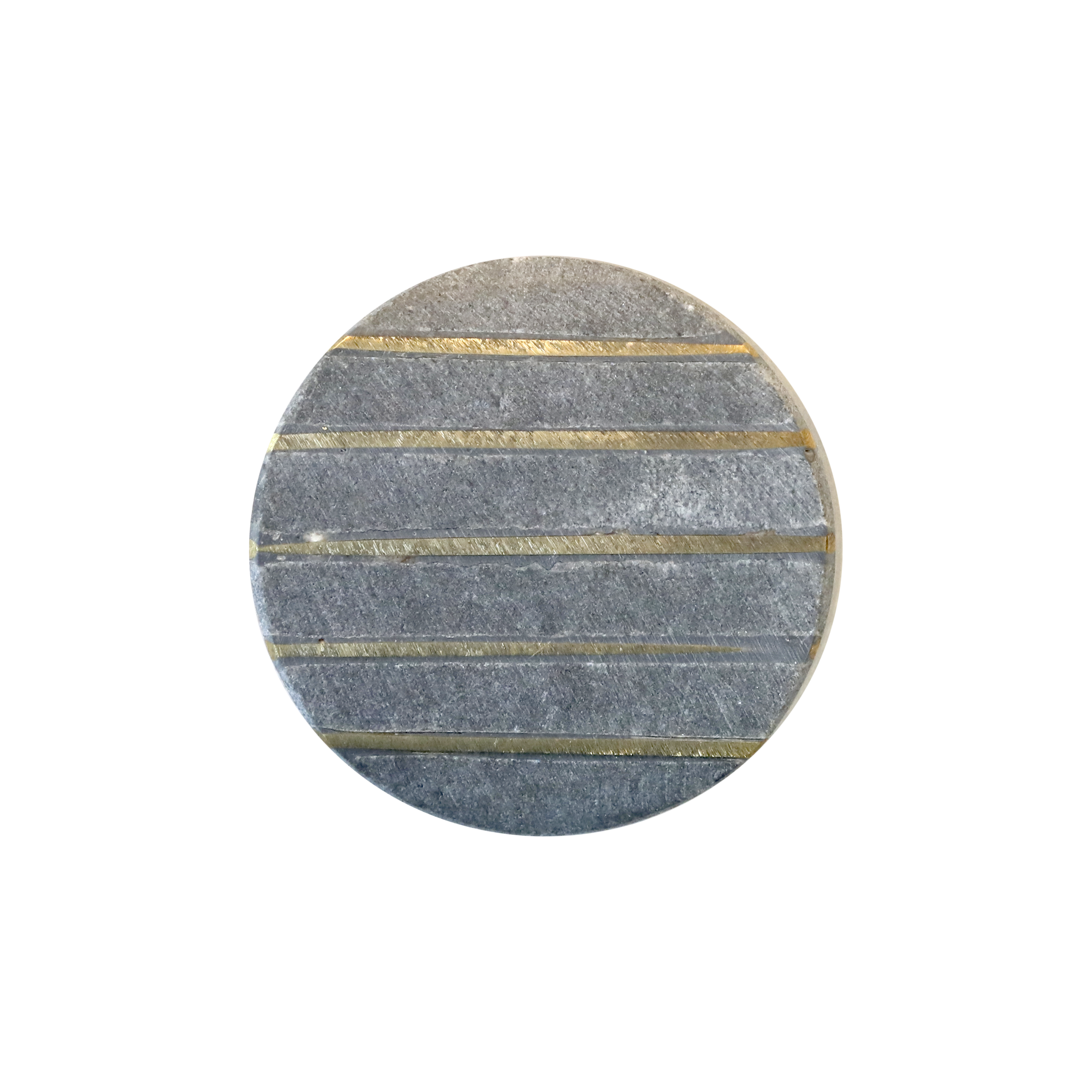 Marmor-Griff mit Messingdetails, schwarz, 4 cm