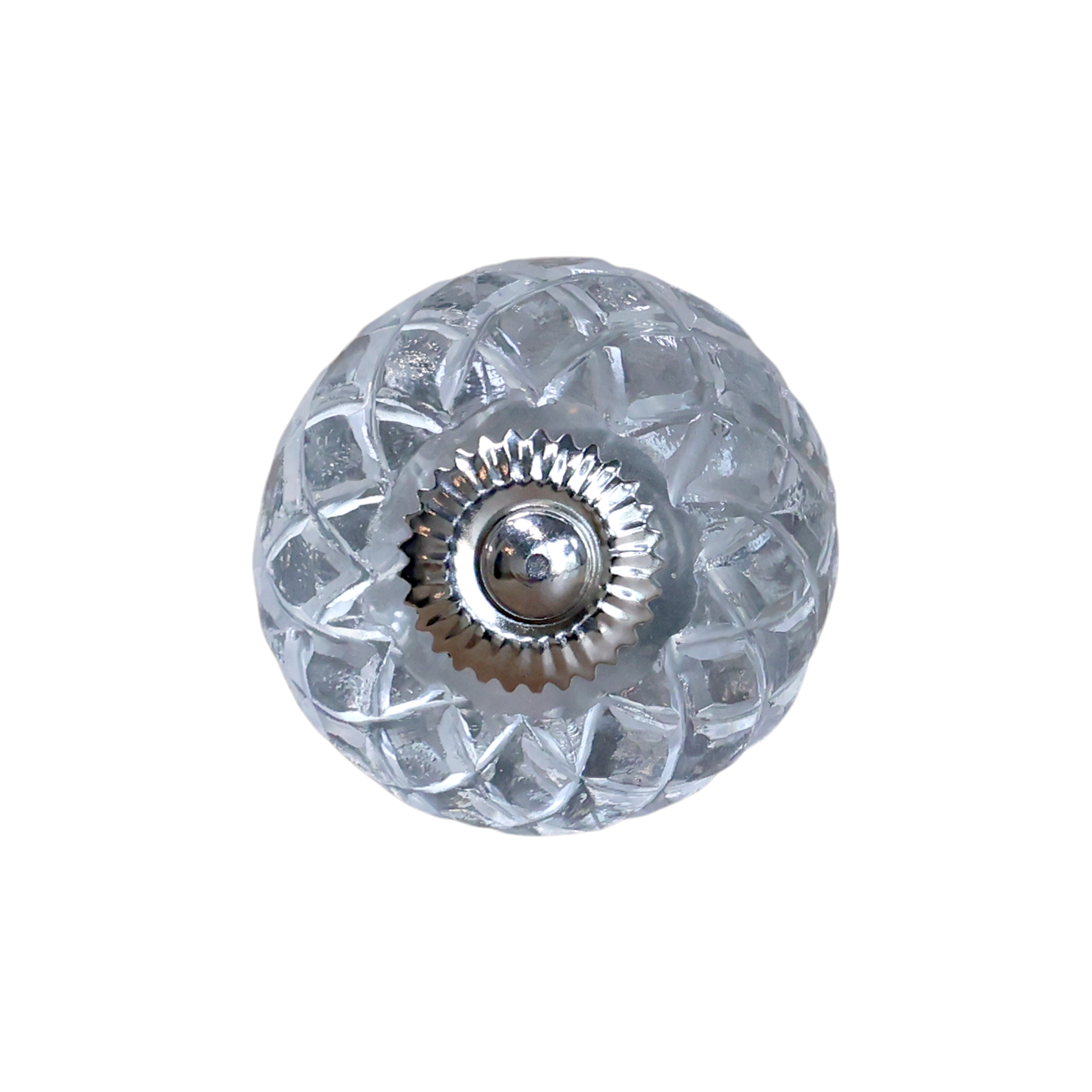 Knob w. grindings L4/D4 cm clear