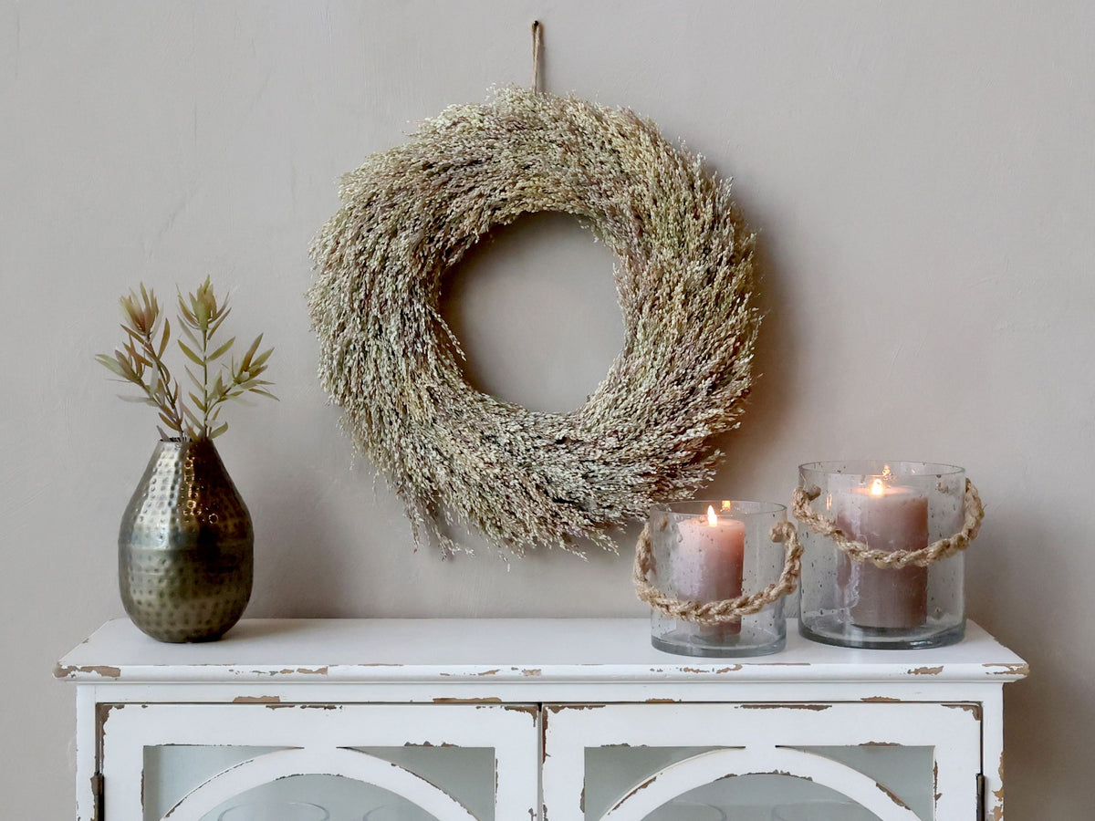 Fleur Kranz aus Gras, 35 cm Durchmesser, natur