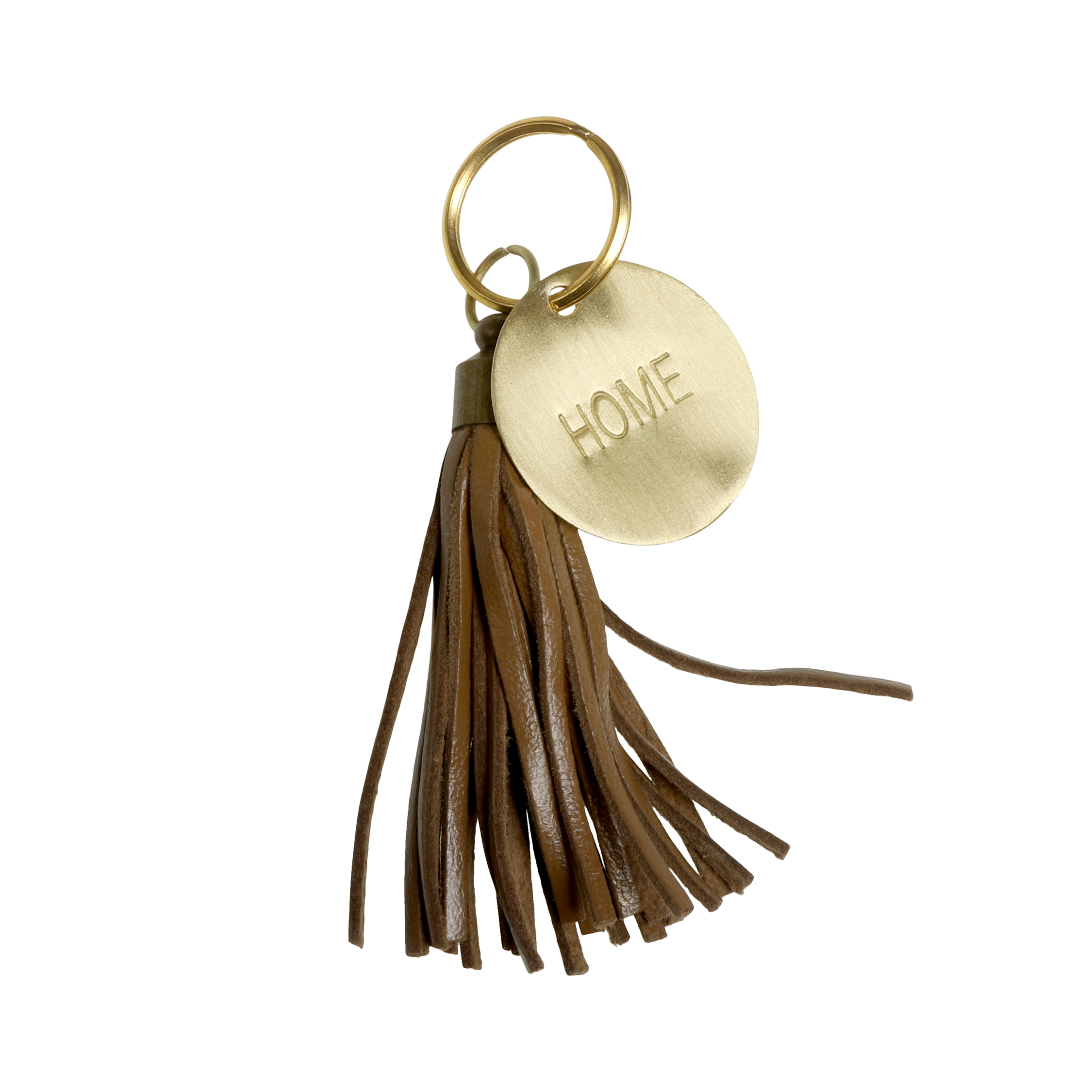 Schlüsselanhänger aus Leder Home, cognac, 16 cm lang