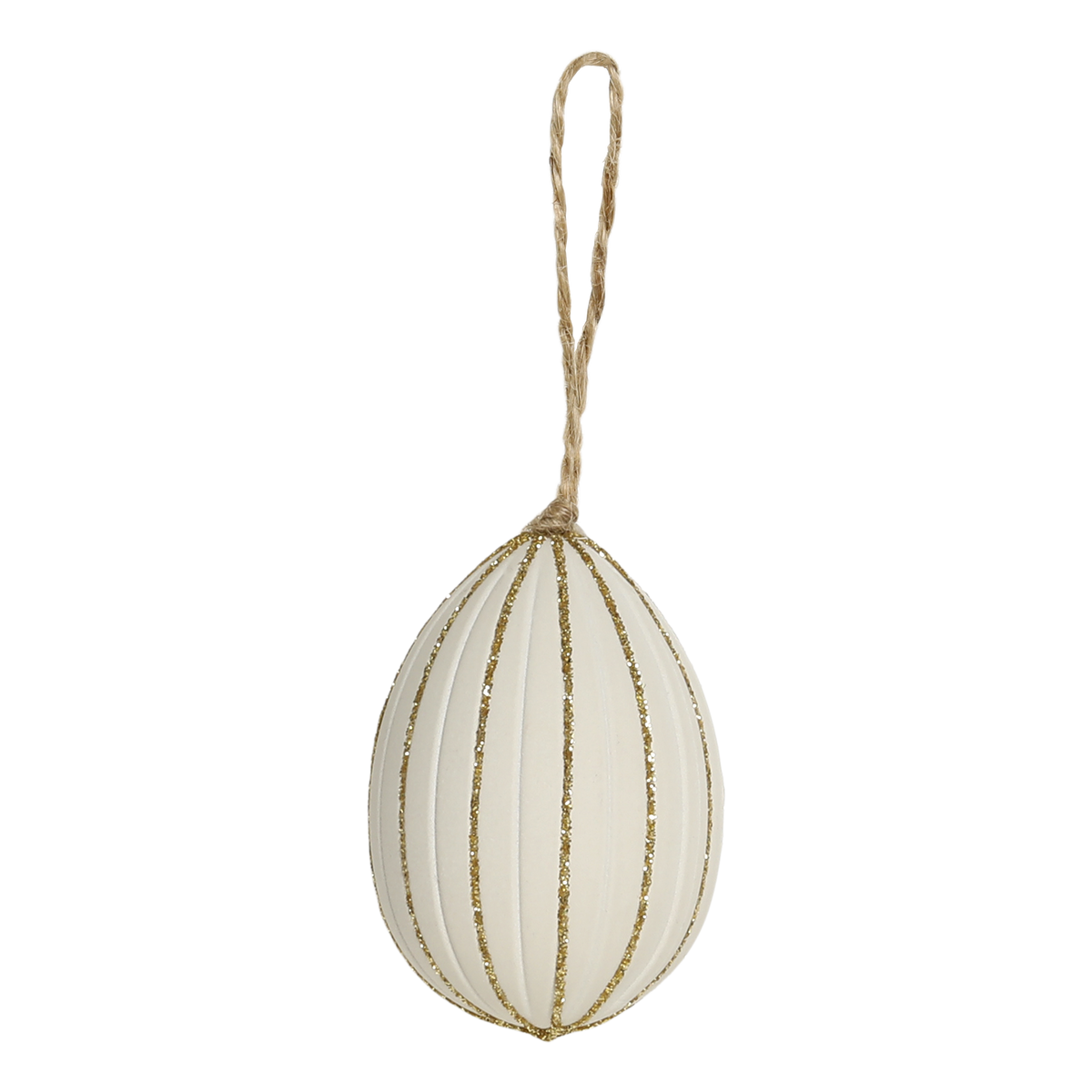 Osterei mit Glitzer in Antique Creme, 6 cm hoch