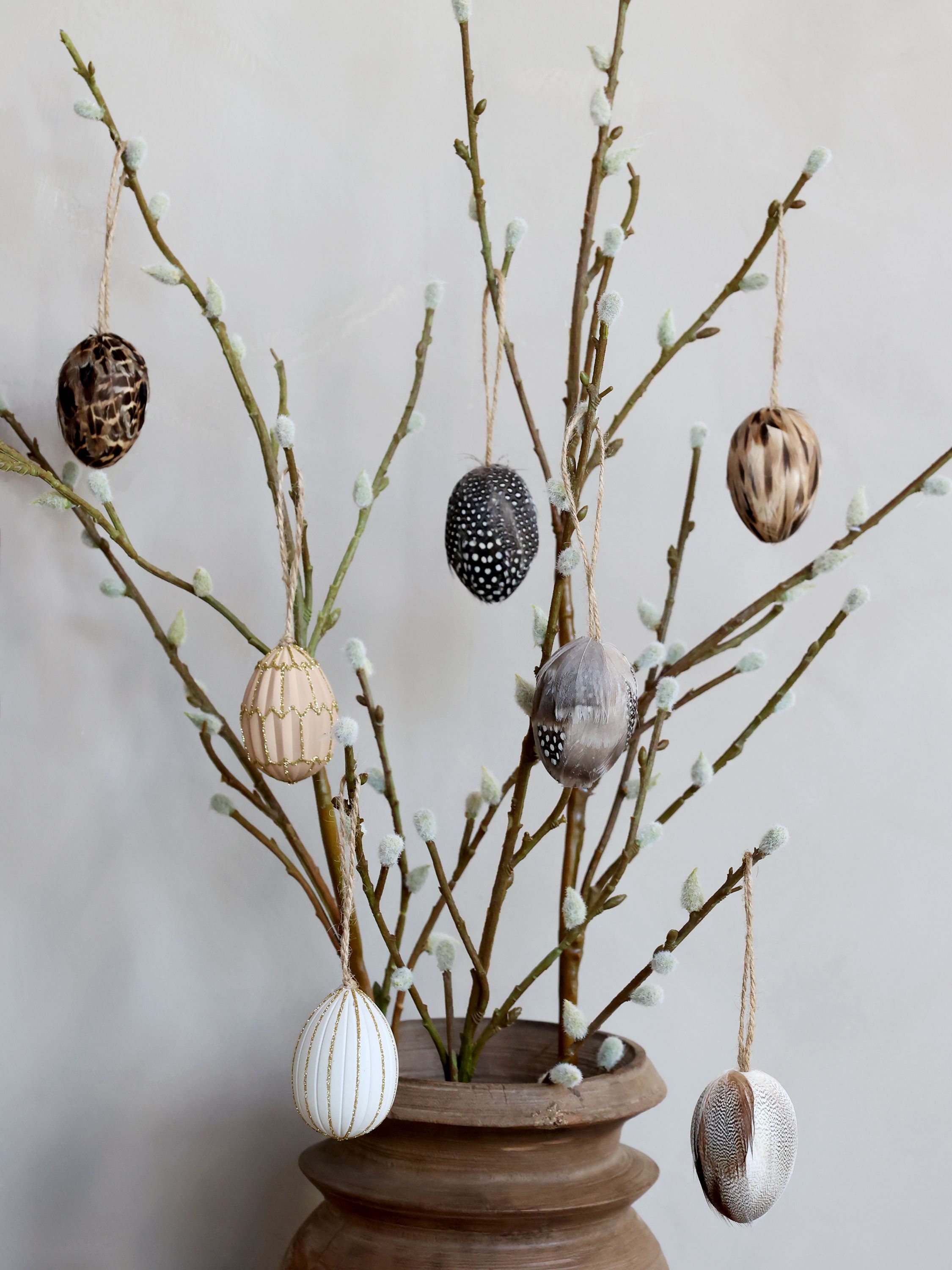 Osterei mit Glitzer in Antique Creme, 6 cm hoch