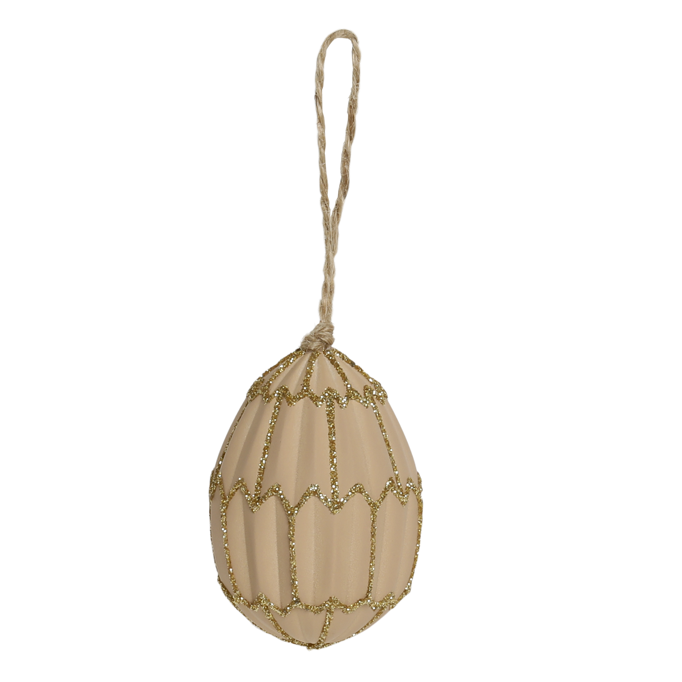 Osterei mit Glitzer in Antique Puder, 6 cm hoch