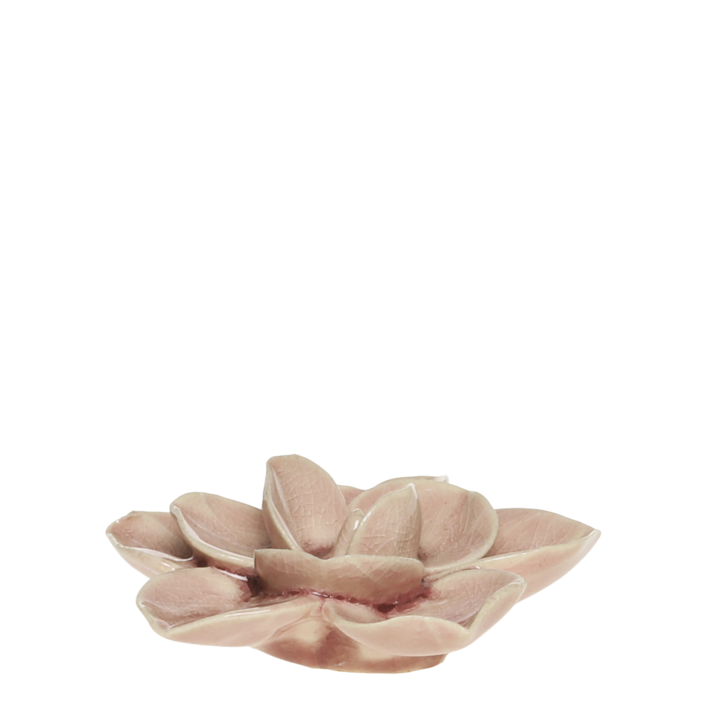 Keramik Blume rosa als Deko für Regal und Wohnzimmer
