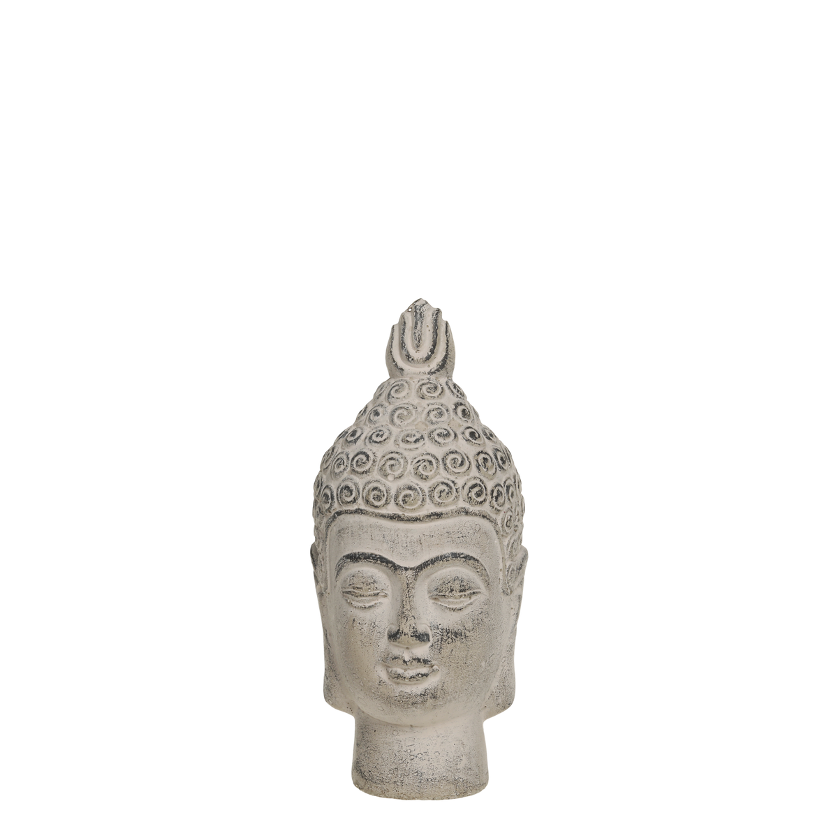 Buddha Figur aus Zement in Französisch Grau, 17,5 cm hoch