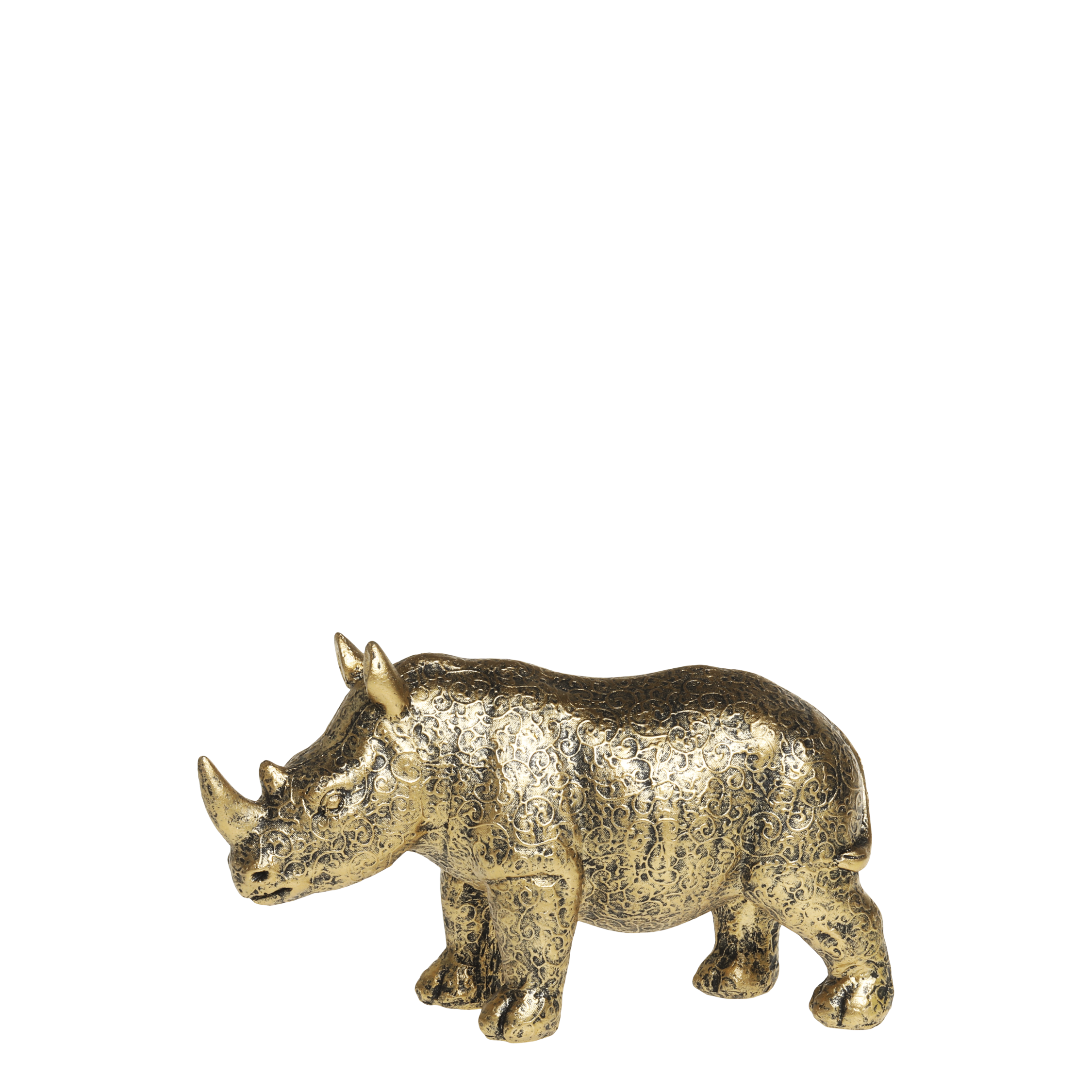 Rhinoceros H12/L19/W7 cm antique brass
