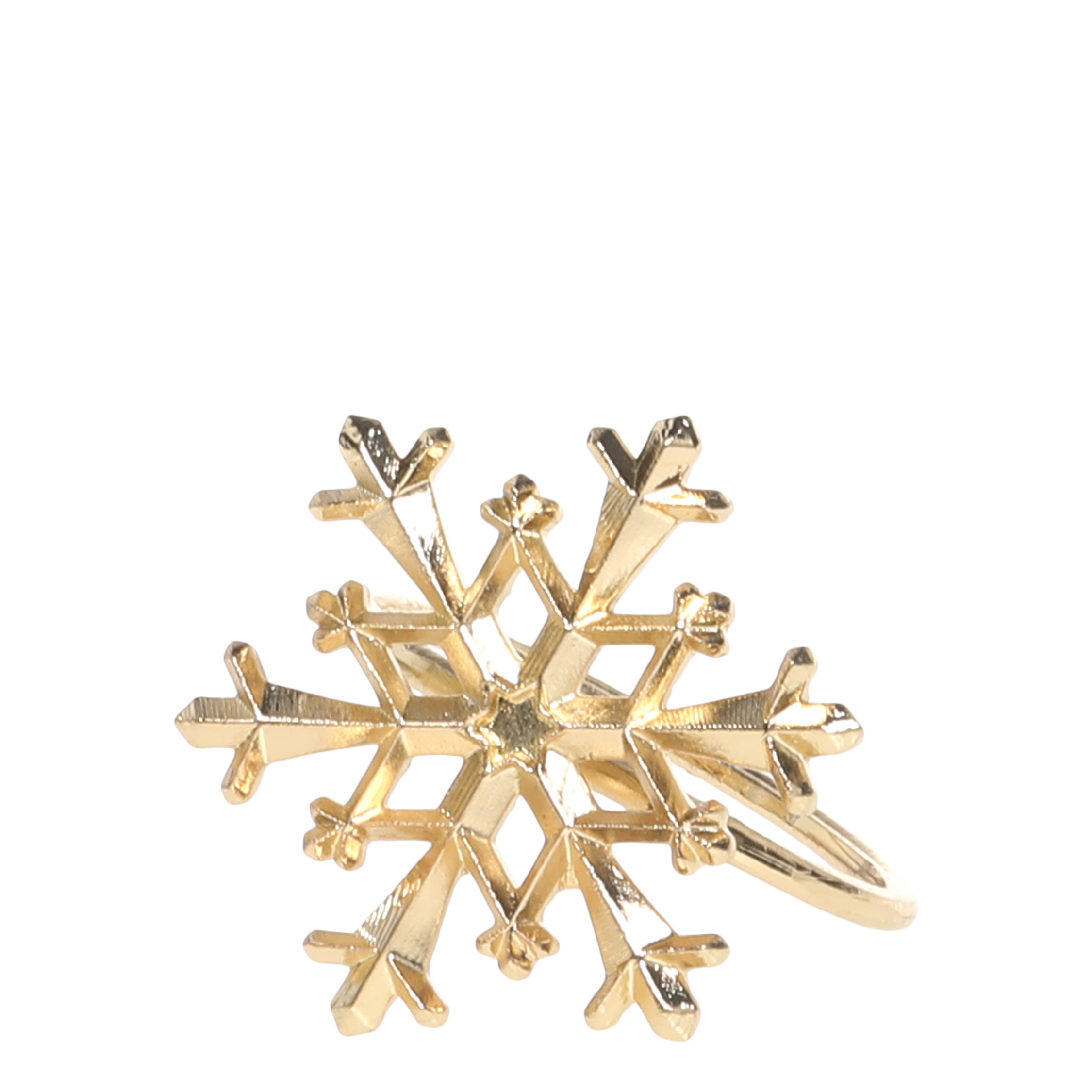 Napkin Ring w. snowflakes H4.5/L4.5/W4.5 cm brass