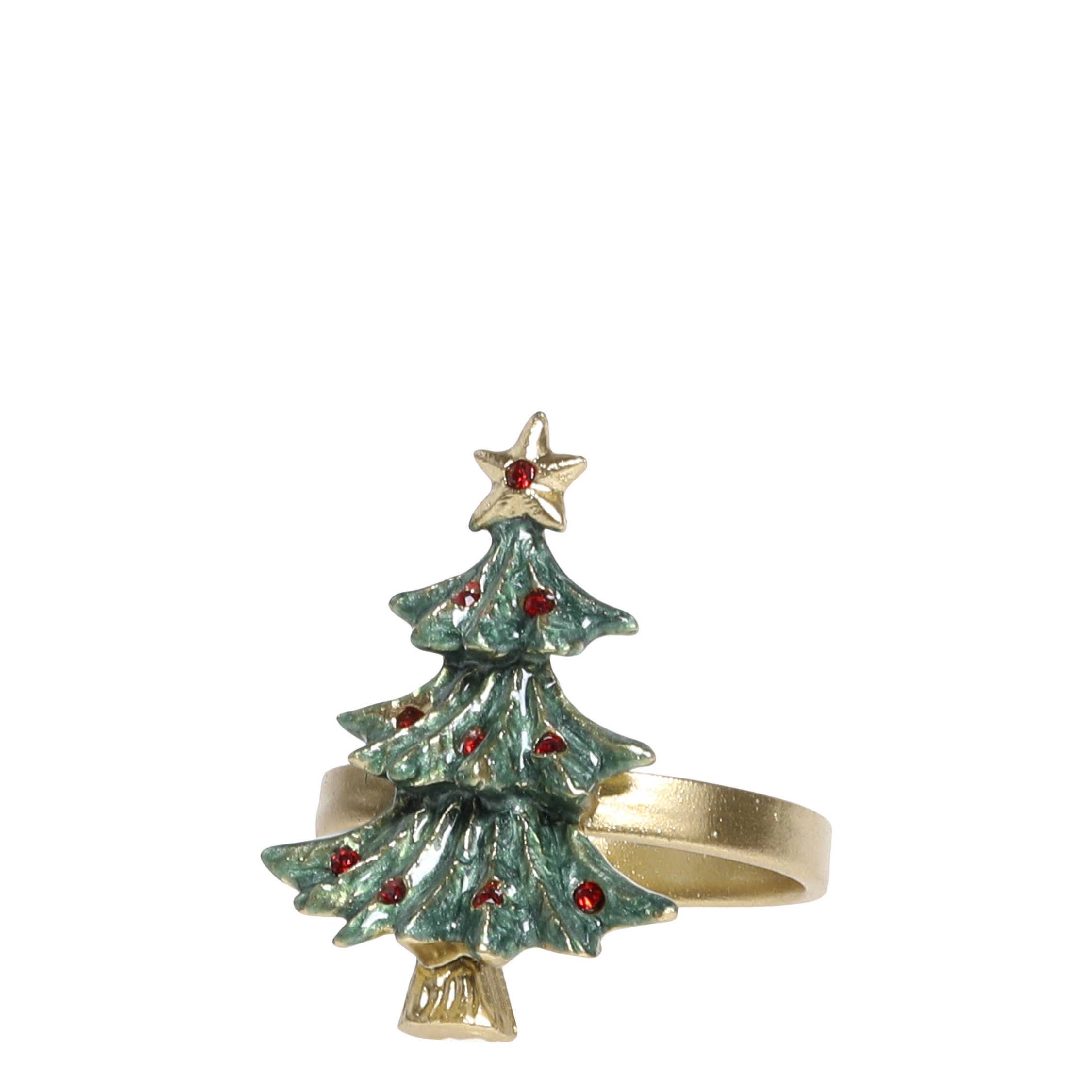 Napkin Ring w. Christmas tree H5.5/L4.5/W5 cm brass