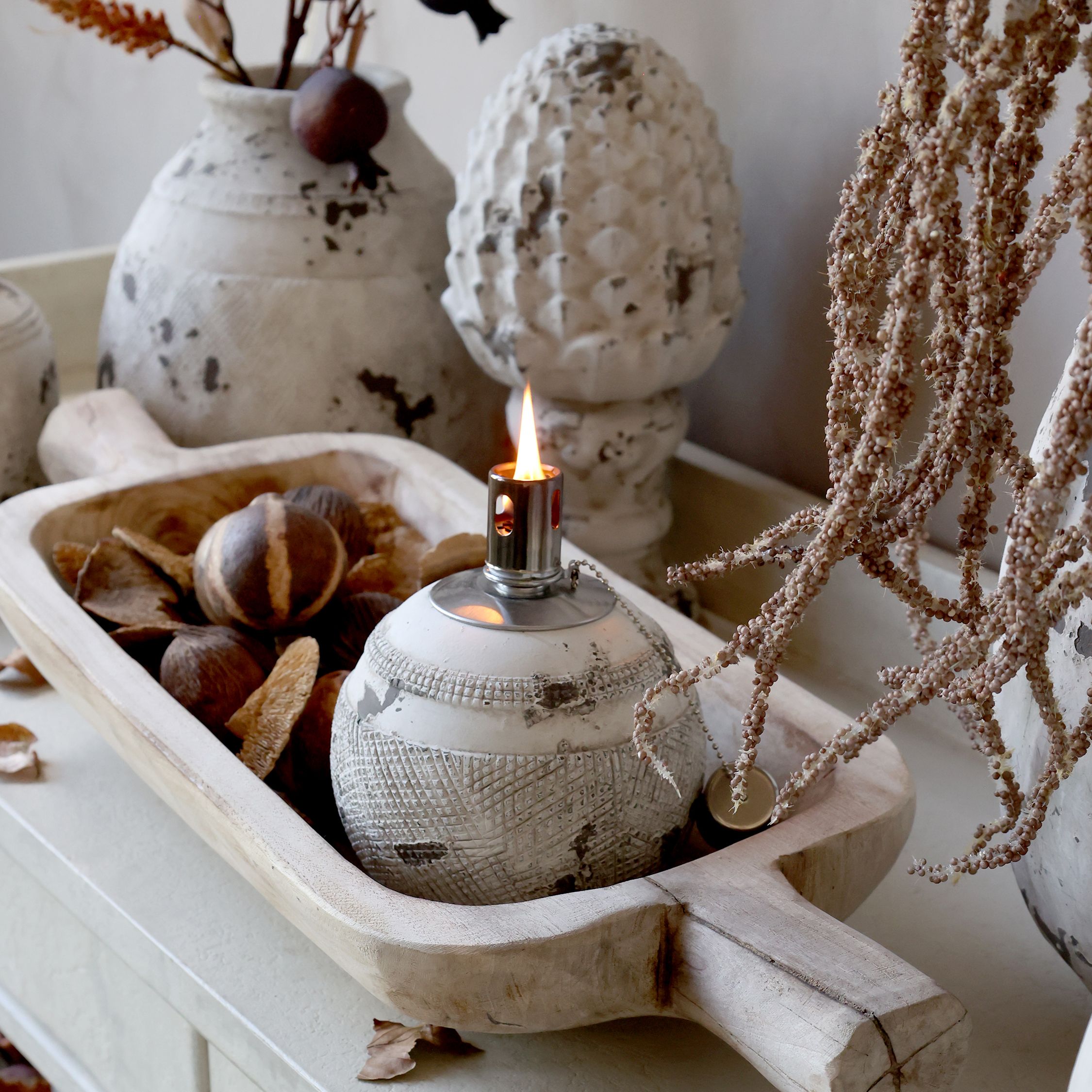 Frejus Öllampe: Gartenaccessoires aus Zement, 120 ml