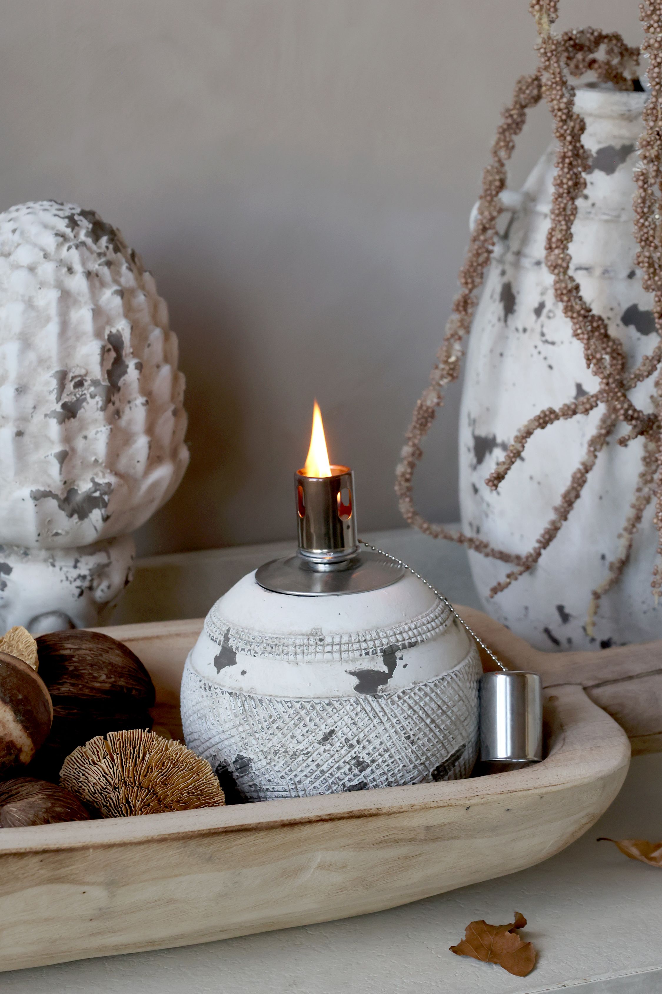 Frejus Öllampe: Gartenaccessoires aus Zement, 120 ml