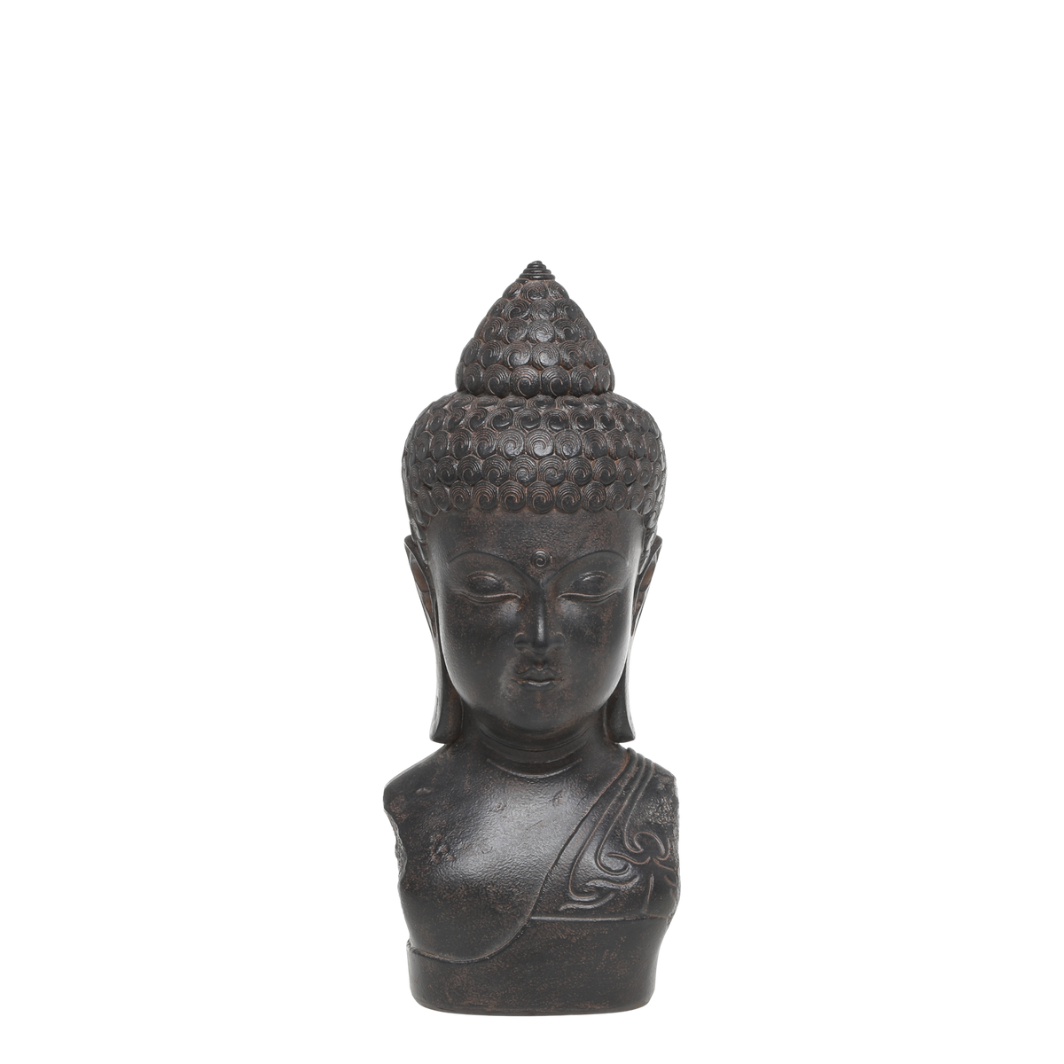 Buddha Figur aus Polyresin in Antique Schwarz, 31,5 cm hoch