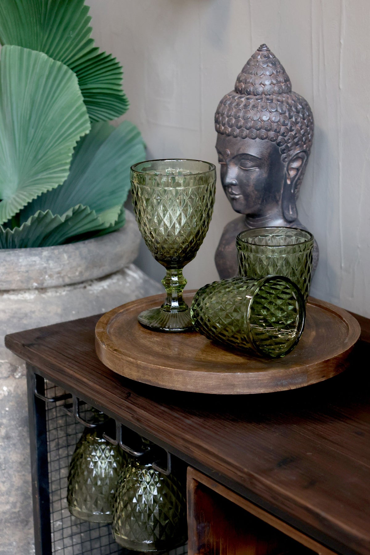 Buddha Figur aus Polyresin in Antique Schwarz, 31,5 cm hoch