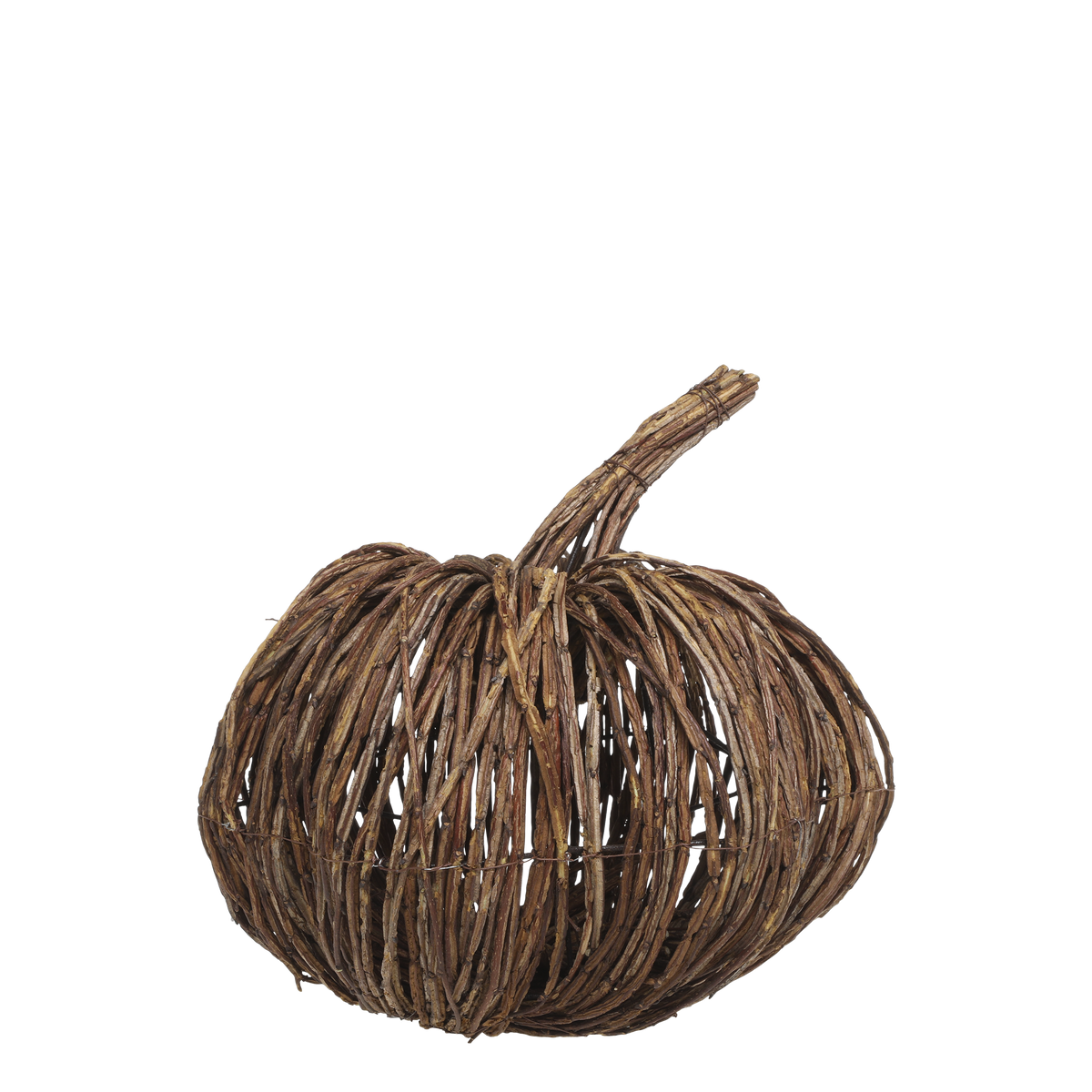 Kürbis aus Rattan und Eisen, 35 cm hoch, natur