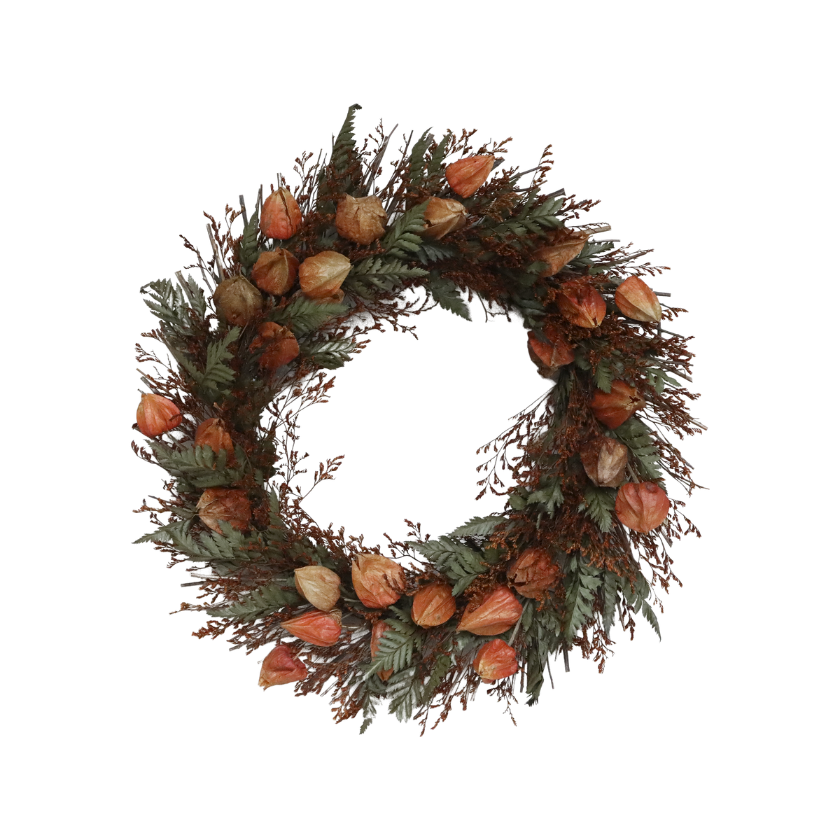 Fleur Kranz mit Blumen, Rattan, terracotta, 46 cm