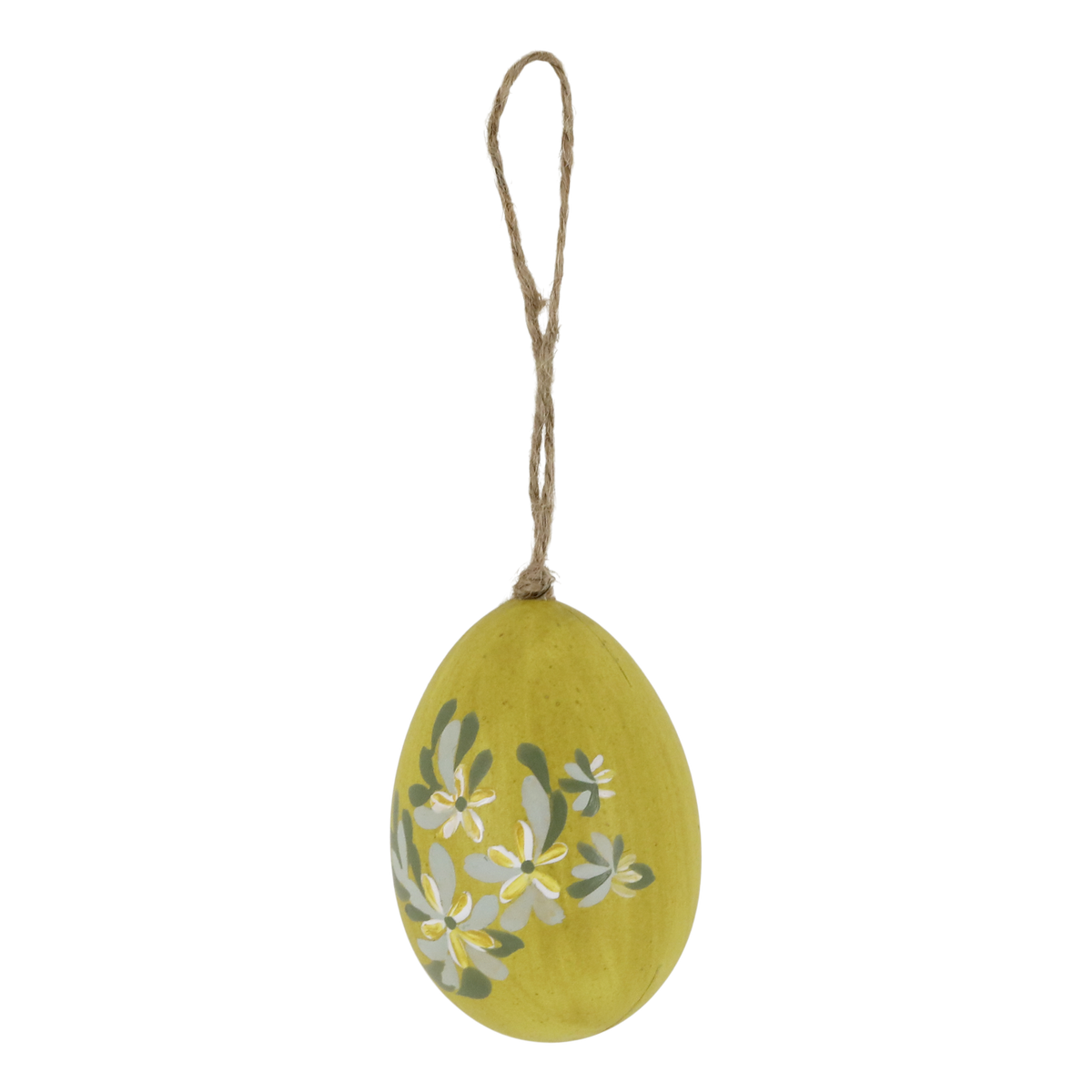 Osterei mit handgemalten Blumen, 7 cm hoch, Kunststoff