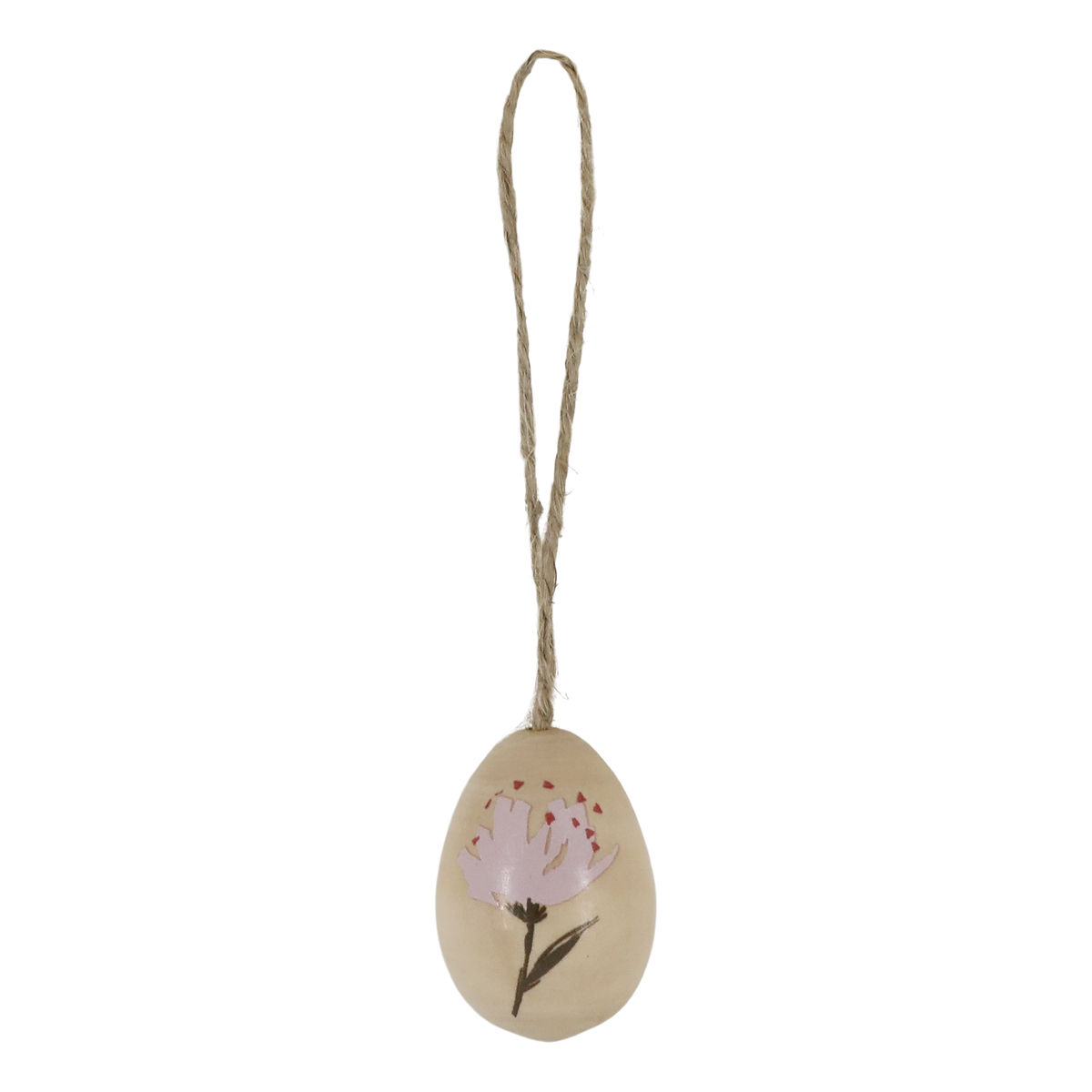 Osterei aus Holz mit Blumen, natur, 4 cm hoch