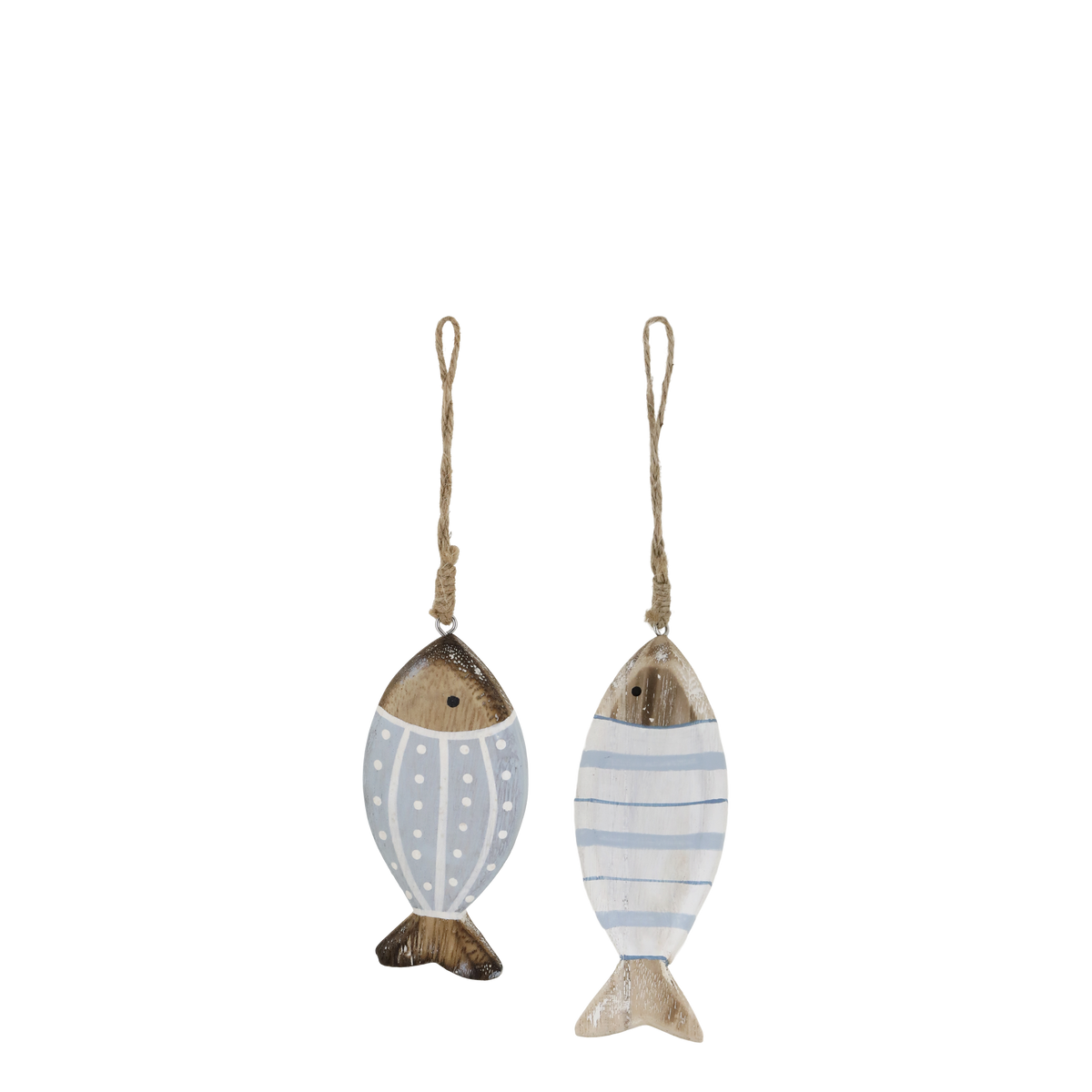 Fisch zum Aufhängen, 2 Figuren aus Kaiserinbaum, 13 cm hoch