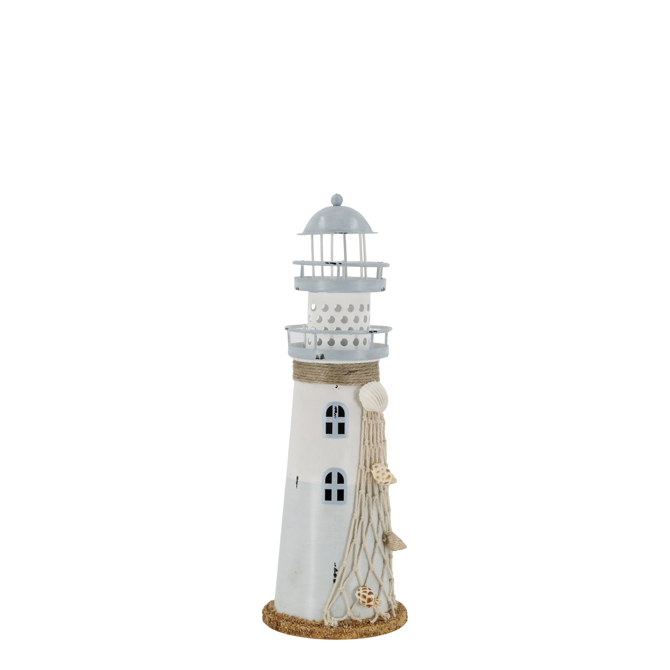 Leuchtturm mit LED – Deko-Figur in Ocean, 28,5 cm hoch