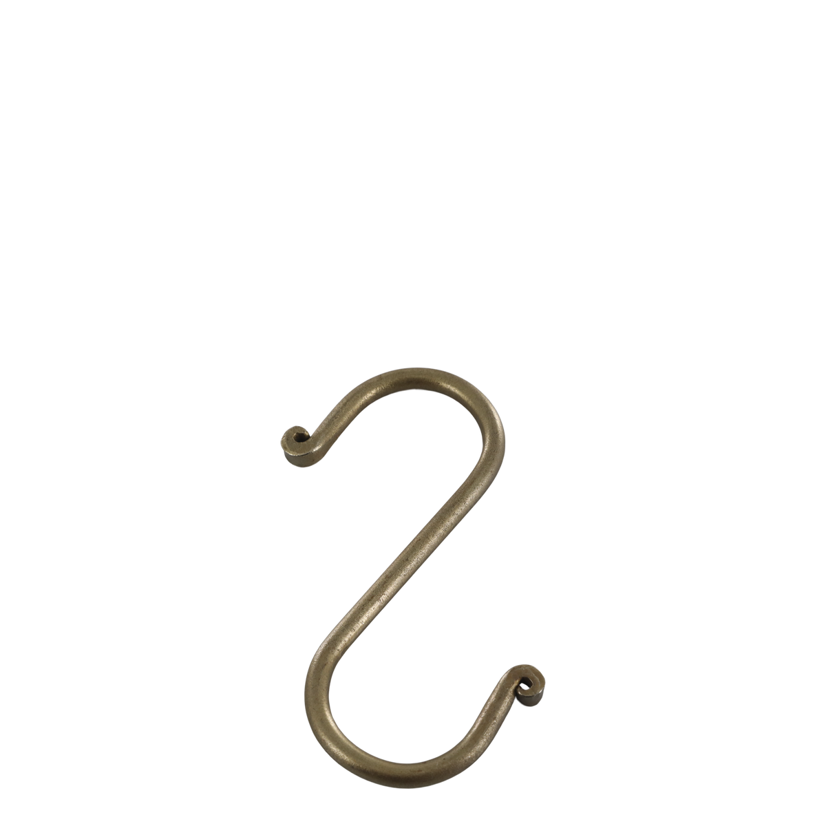 S-Haken aus Messing in Antik-Optik, 11 cm hoch
