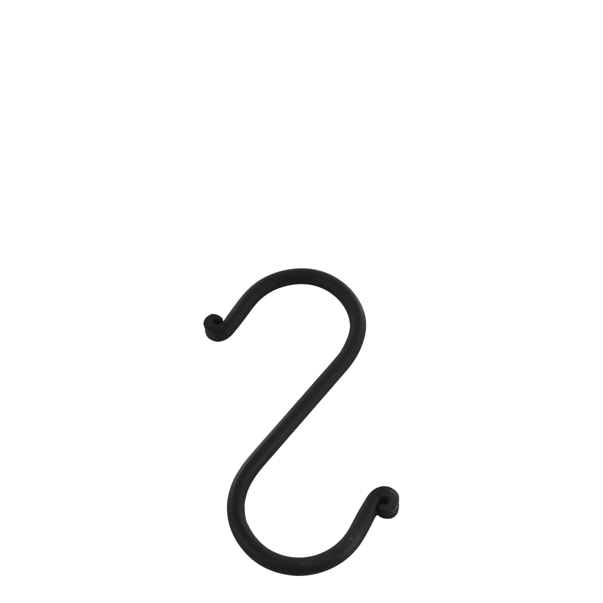 S-Haken aus Eisen in Antique Kohle, 11 cm hoch