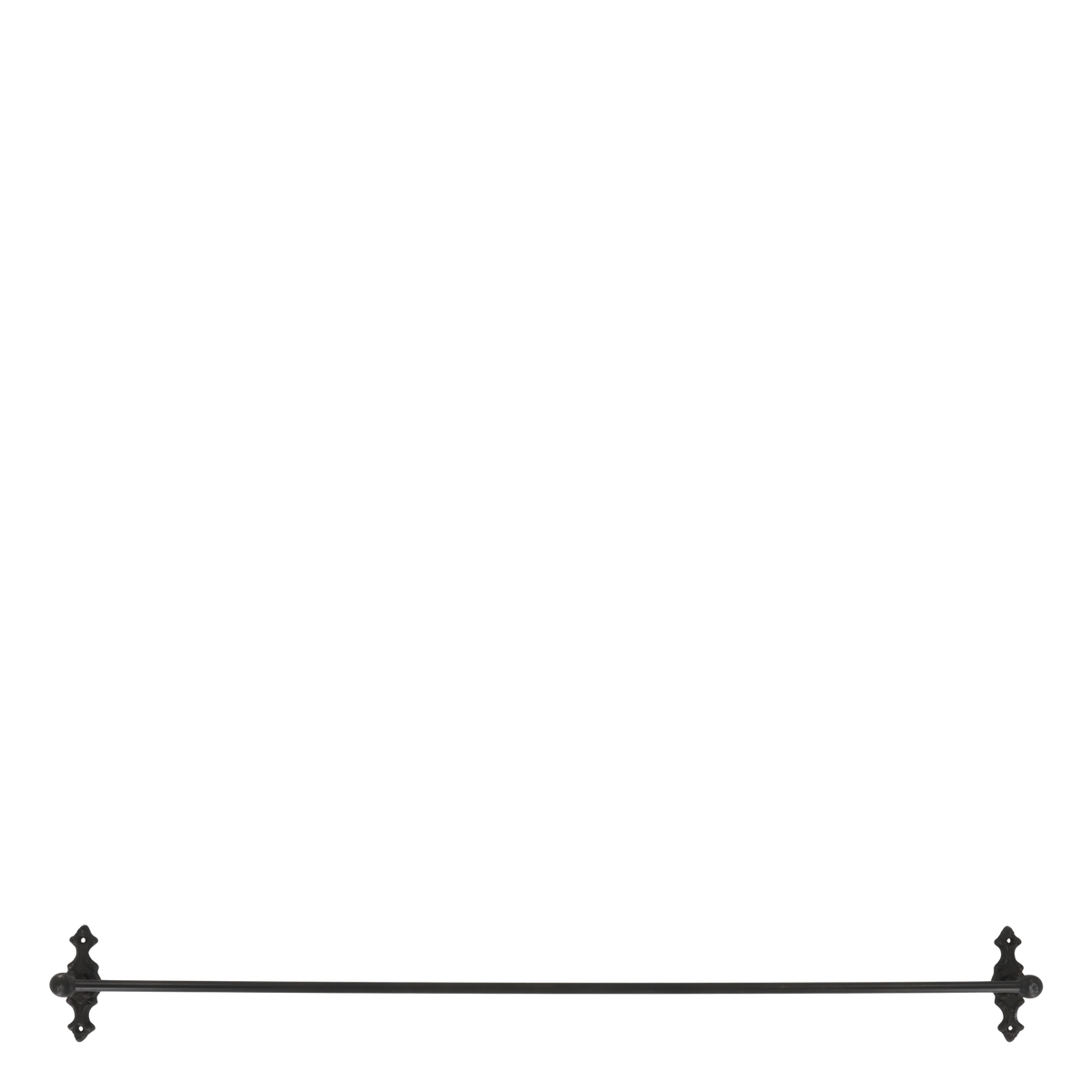 Kleiderhakenbrett aus Eisen, 80 cm lang, antique kohle