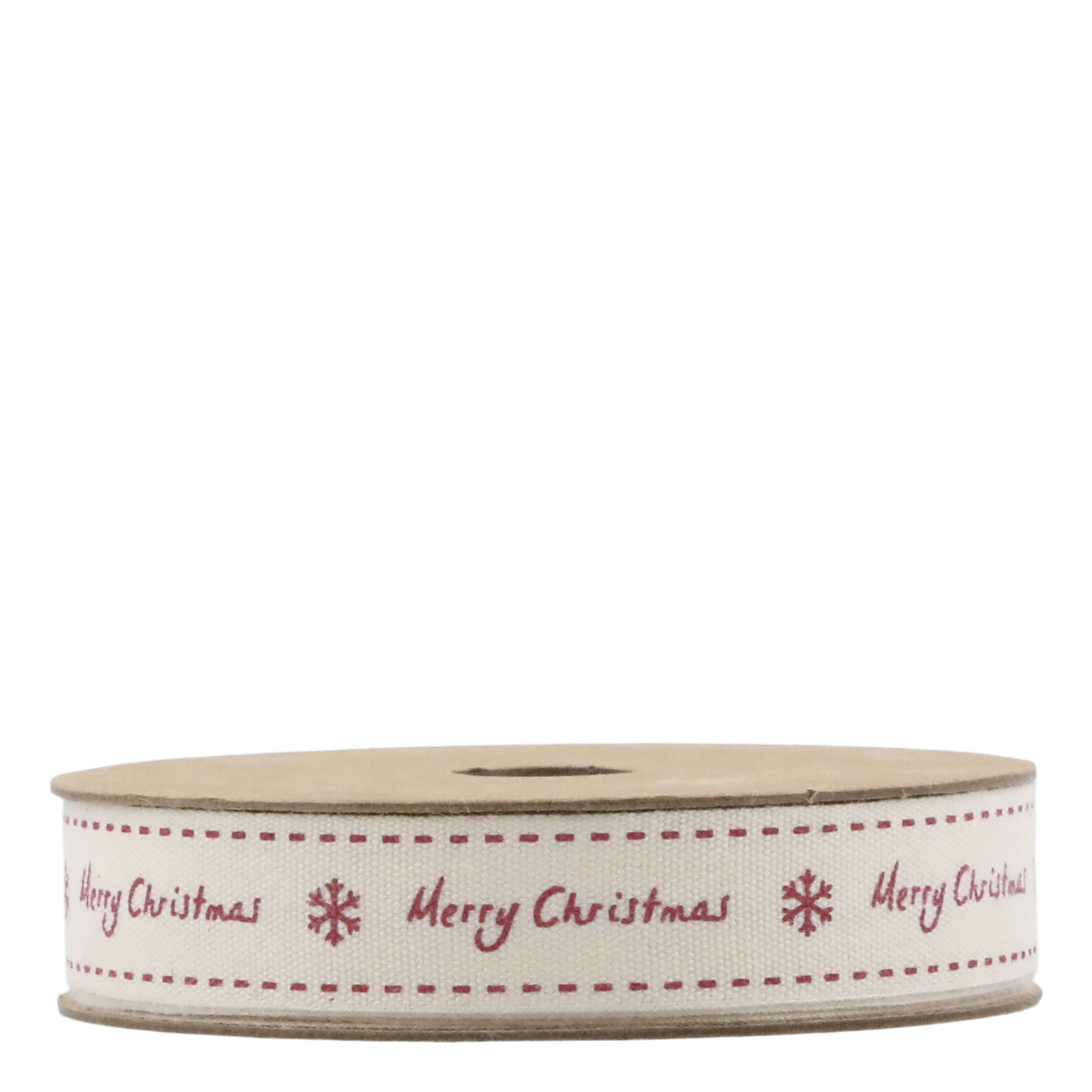Baumwollband Merry Christmas 5 m x 1,5 cm creme