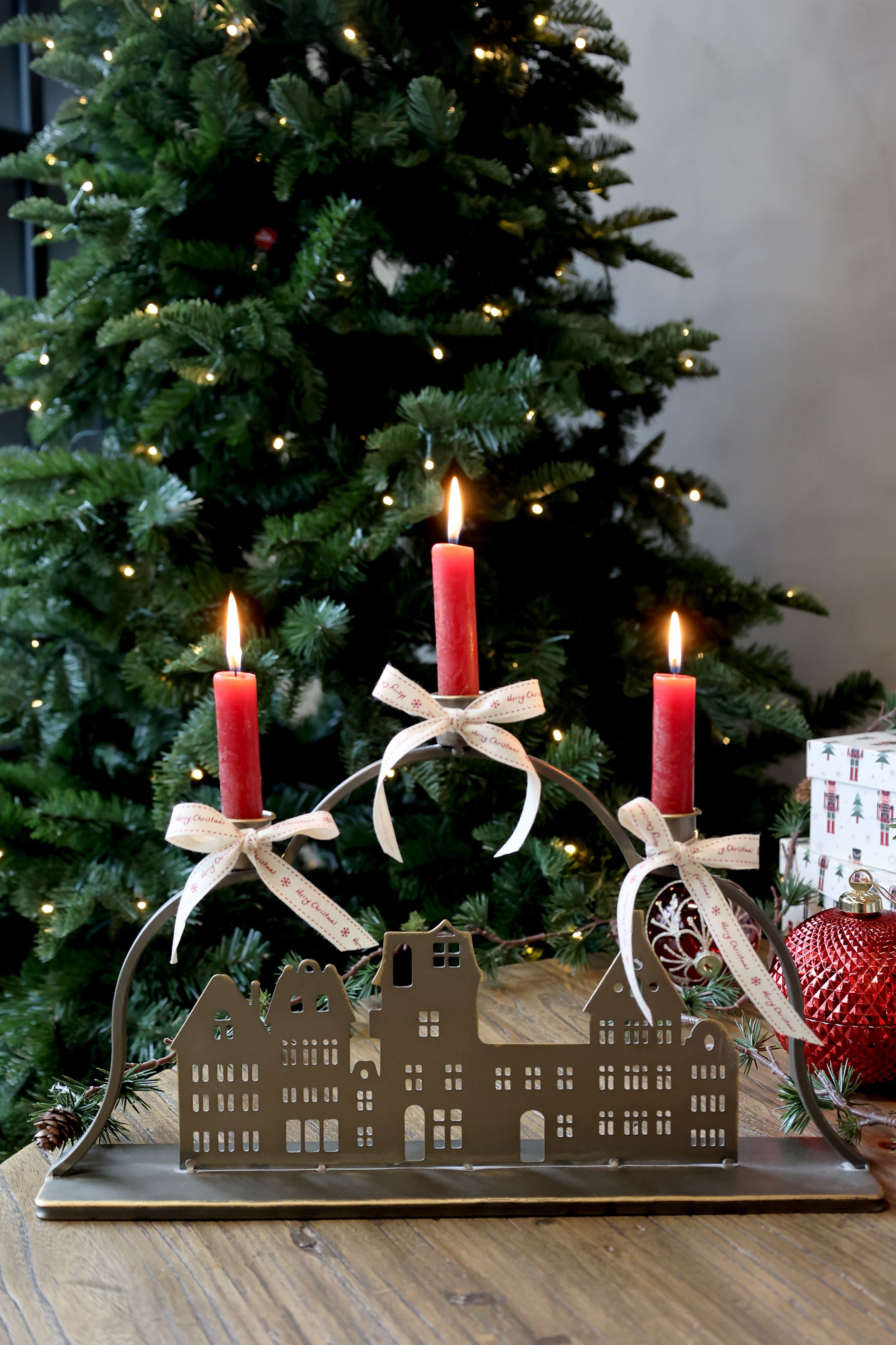 Baumwollband Merry Christmas 5 m x 1,5 cm creme