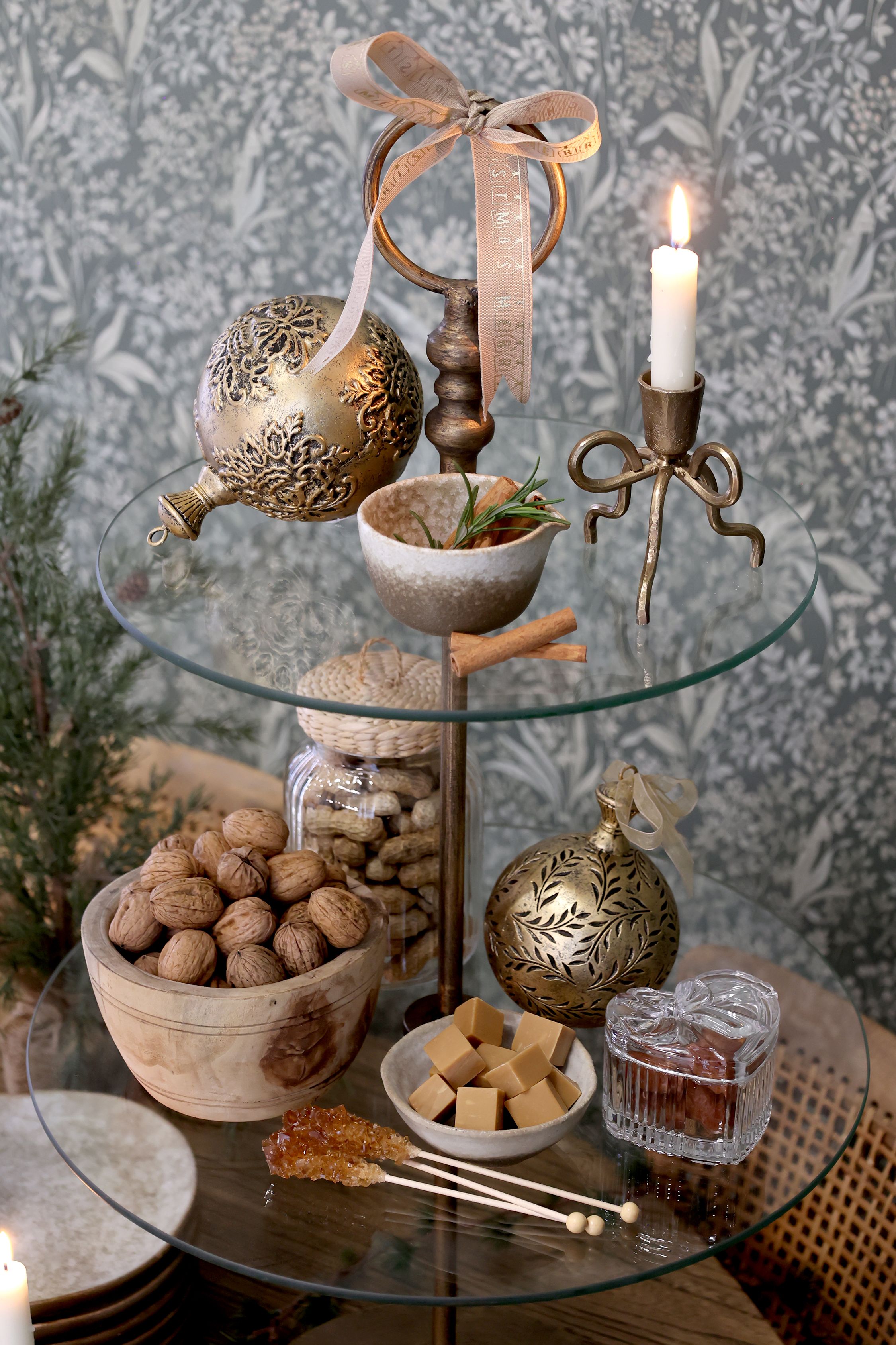 Band mit Merry Christmas, 5 m x 2,5 cm, Leinenoptik