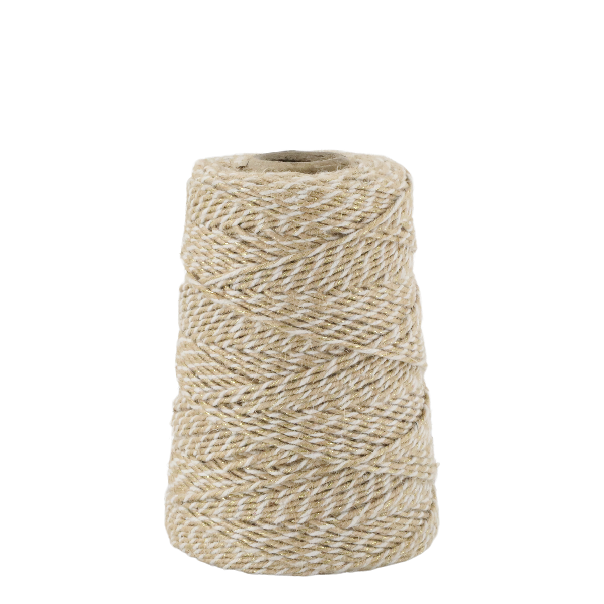 Juteband mit Golddraht 160 m weiß/beige