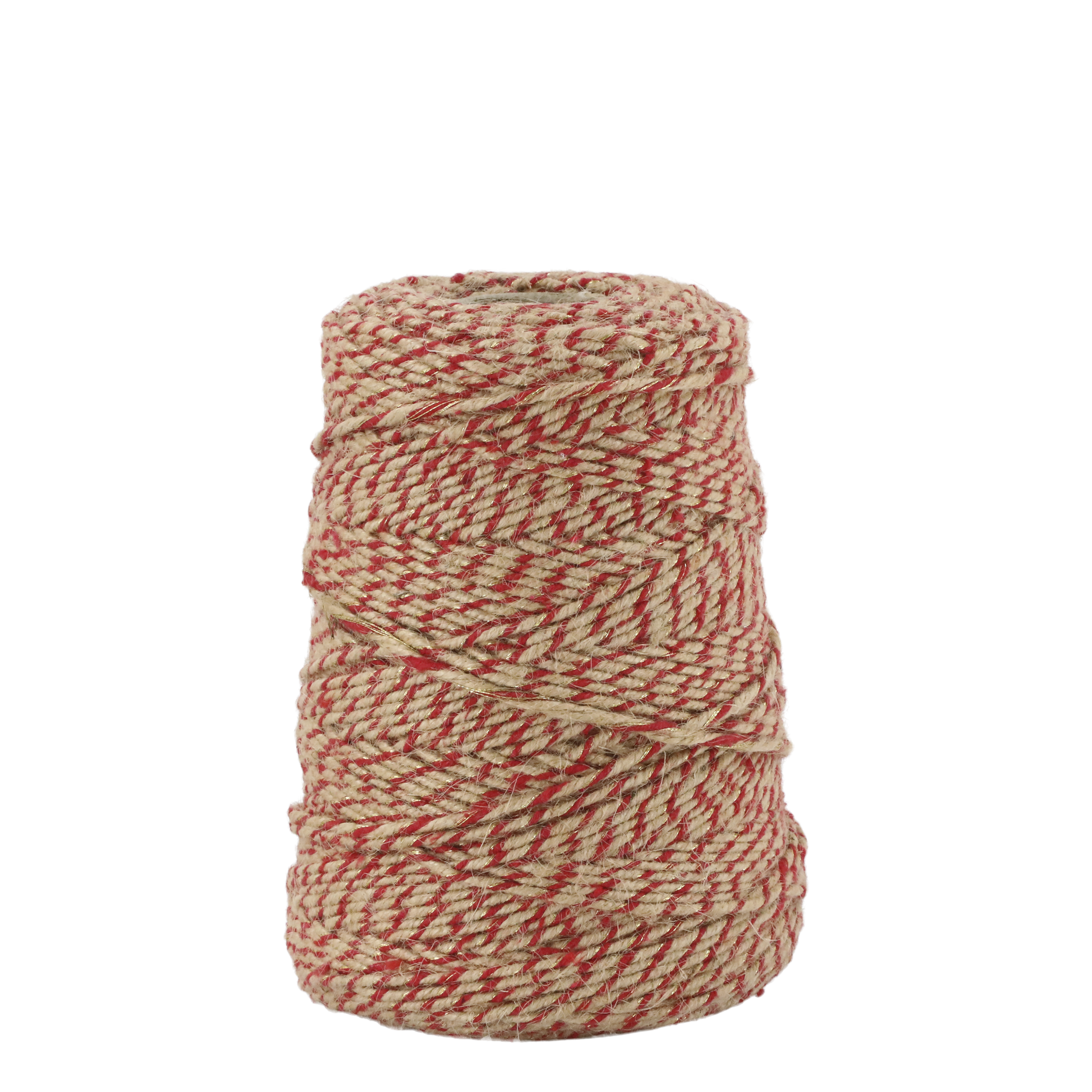 Juteband mit Golddraht, 160 m, Creme/Beige