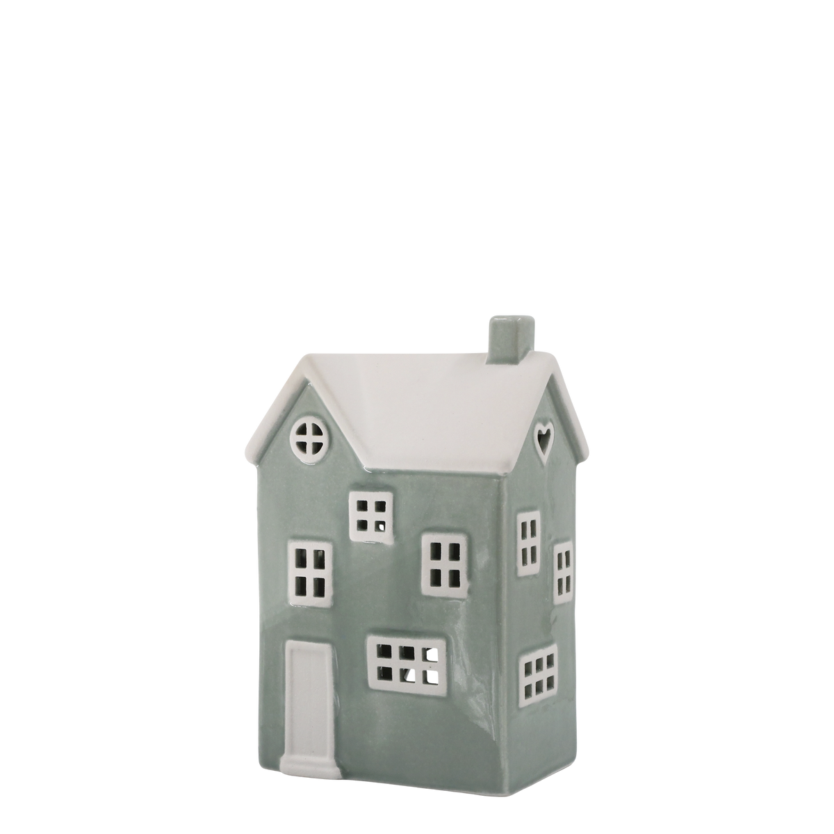 Teelichthalter Haus Chamonix aus Steingut, 21 cm