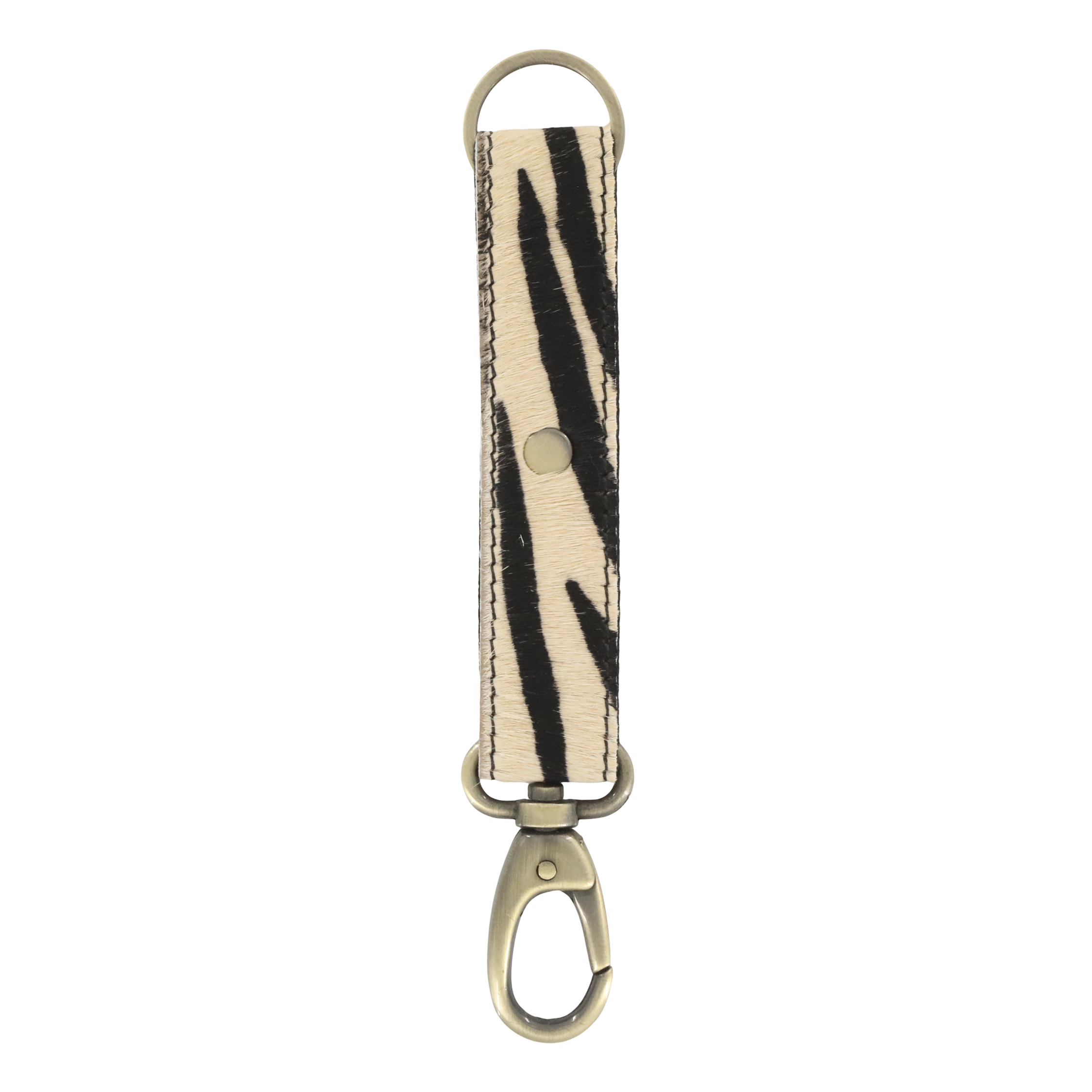 Schlüsselanhänger aus Leder mit Zebradruck, 18 cm lang