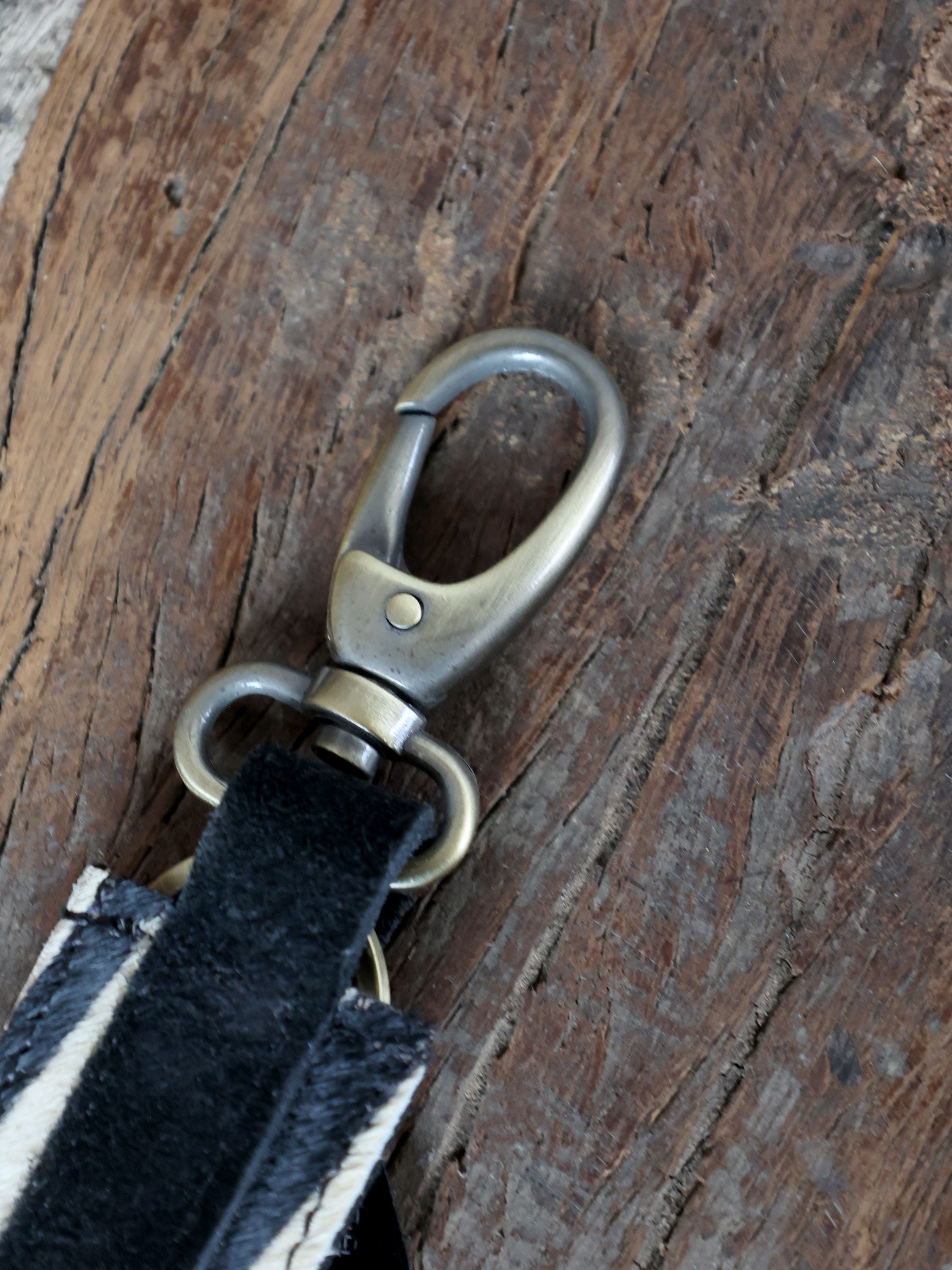 Leder Schlüsselanhänger mit Zebradrück, 28,5 cm