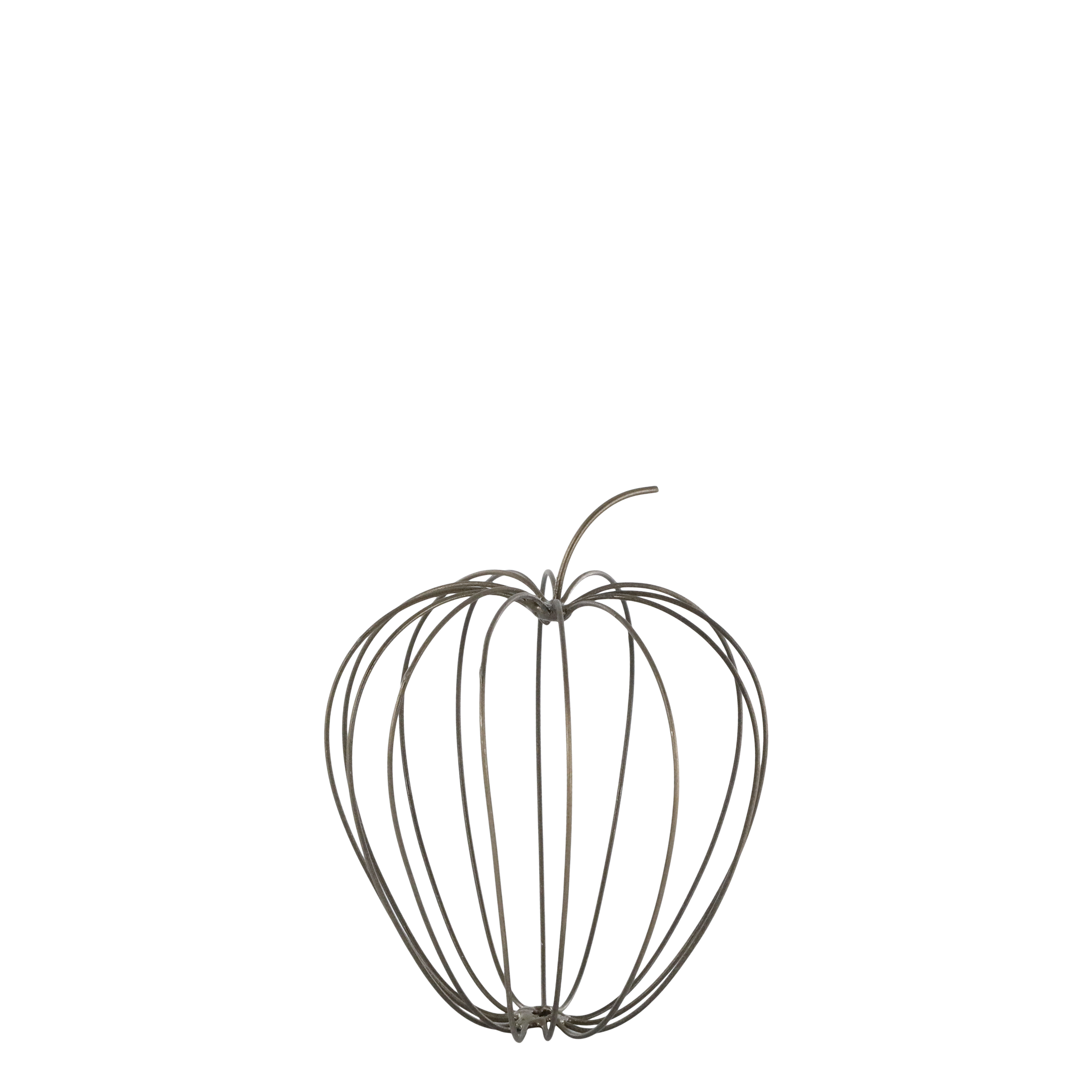 Dekokürbis aus Eisen in Antik-Messing, 11 cm hoch