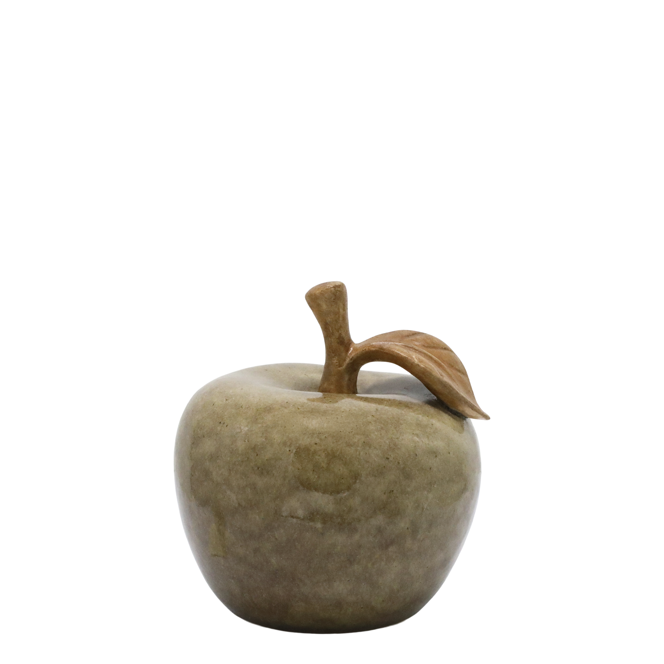 Deko für Regal: Apfel aus Steingut, latte, 13 cm hoch