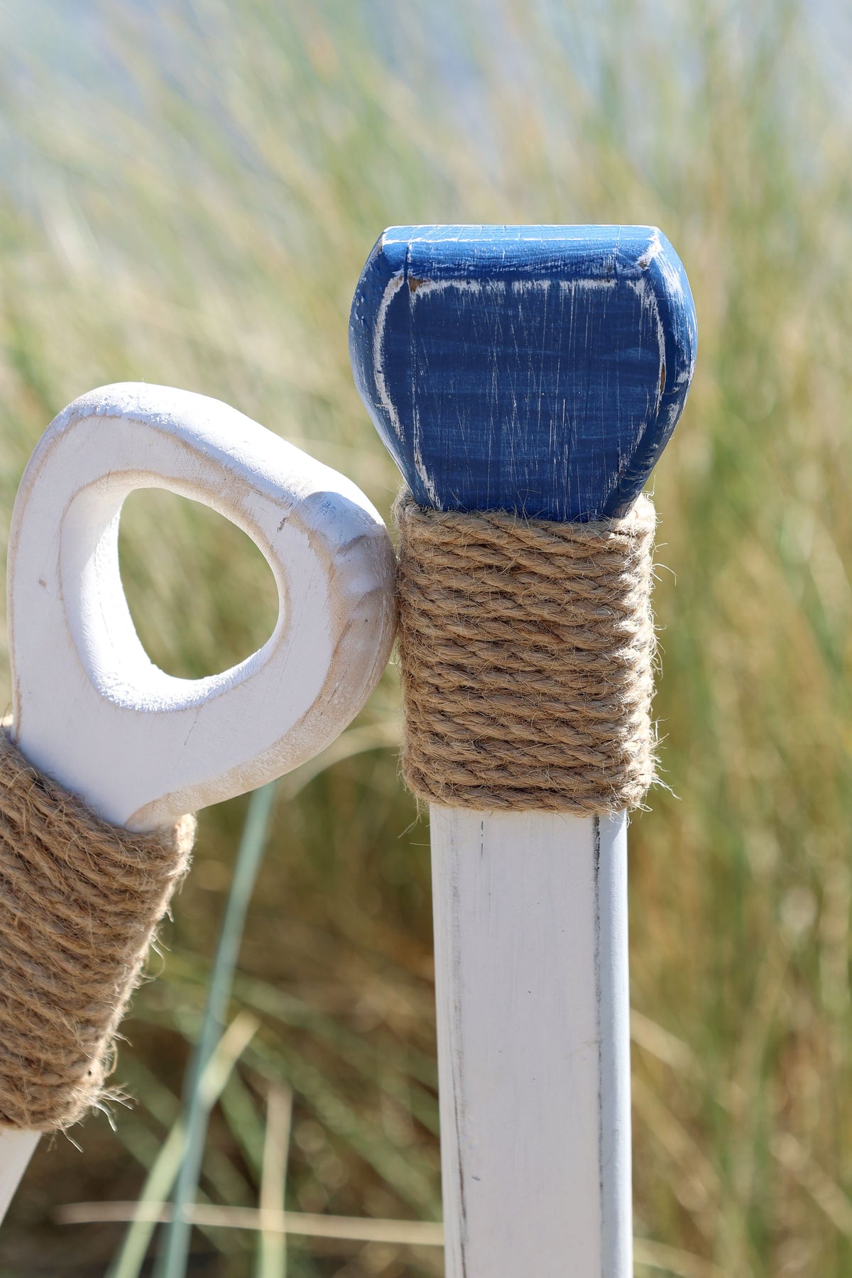 Ruder mit Text aus MDF und Hanfseil, maritime Dekoration