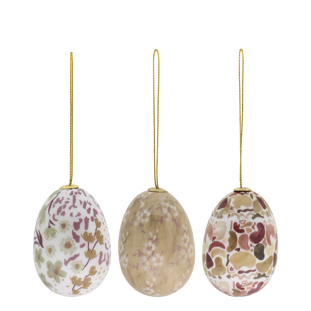 Osterei mit Blumen Set von 3 – Deko in Frühlingsfarben
